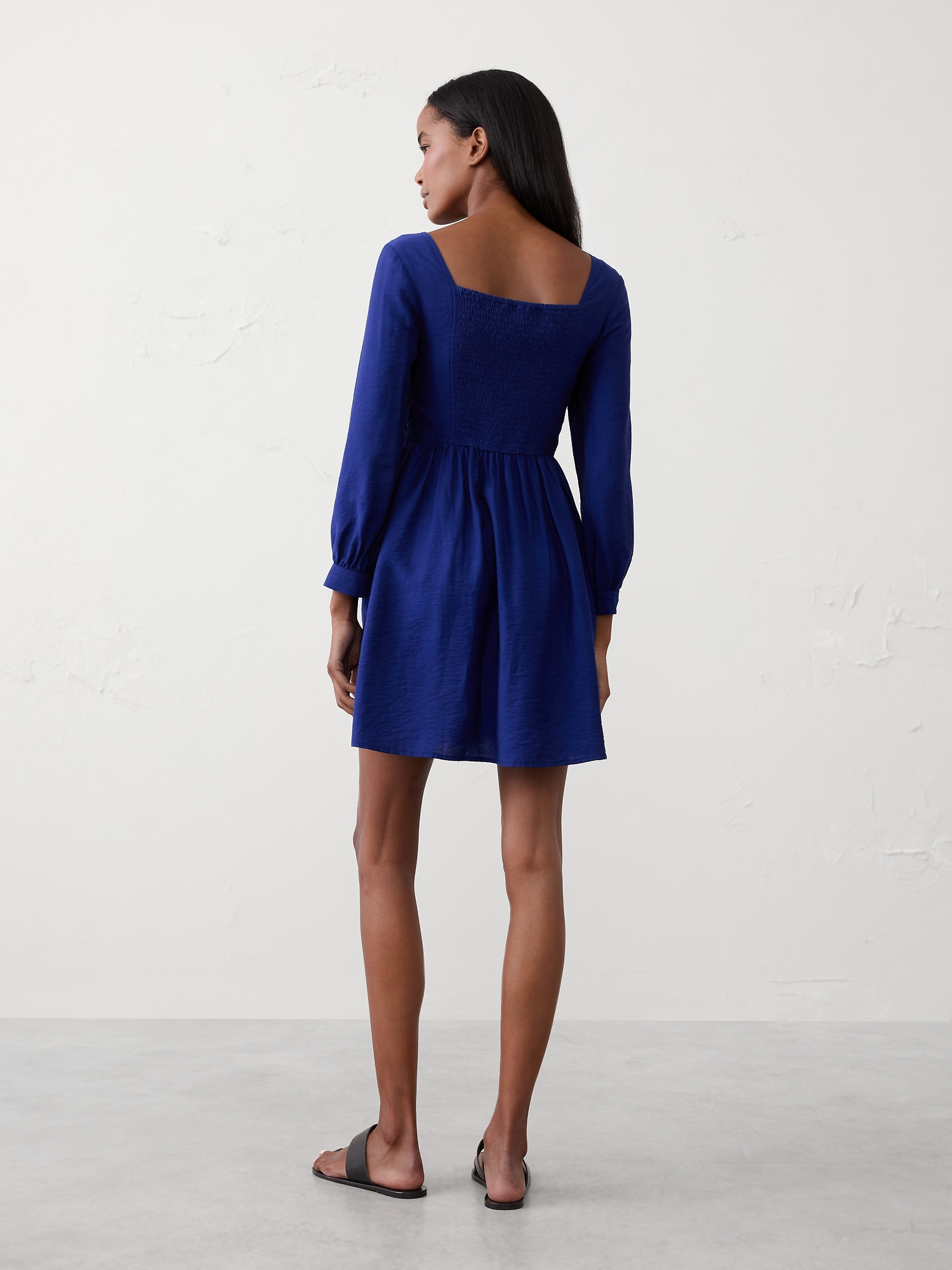 Image number 5 showing, Eyelet Gathered-Waist Mini Dress