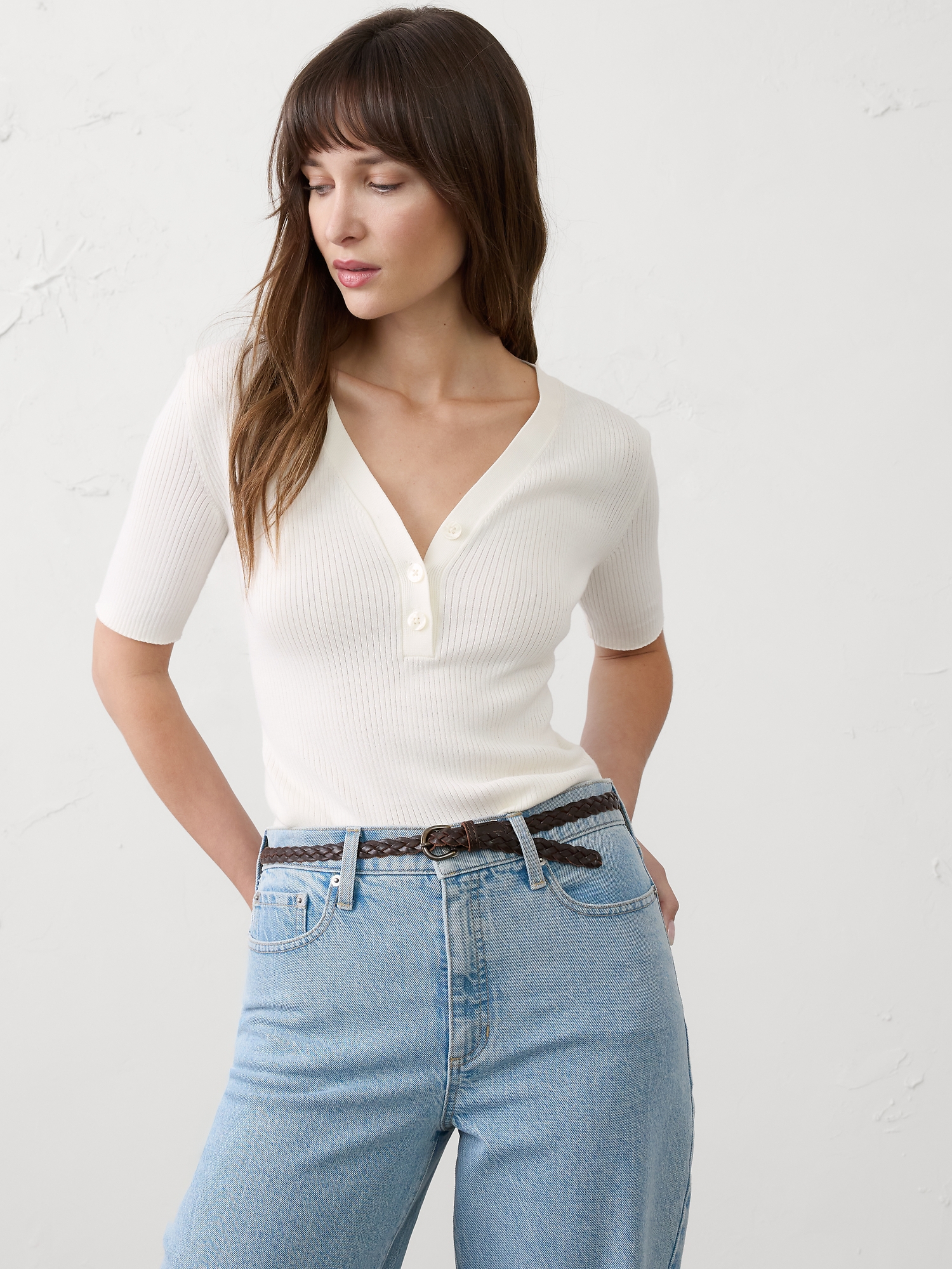 Image number 1 showing, Ribbed Sweater Henley
