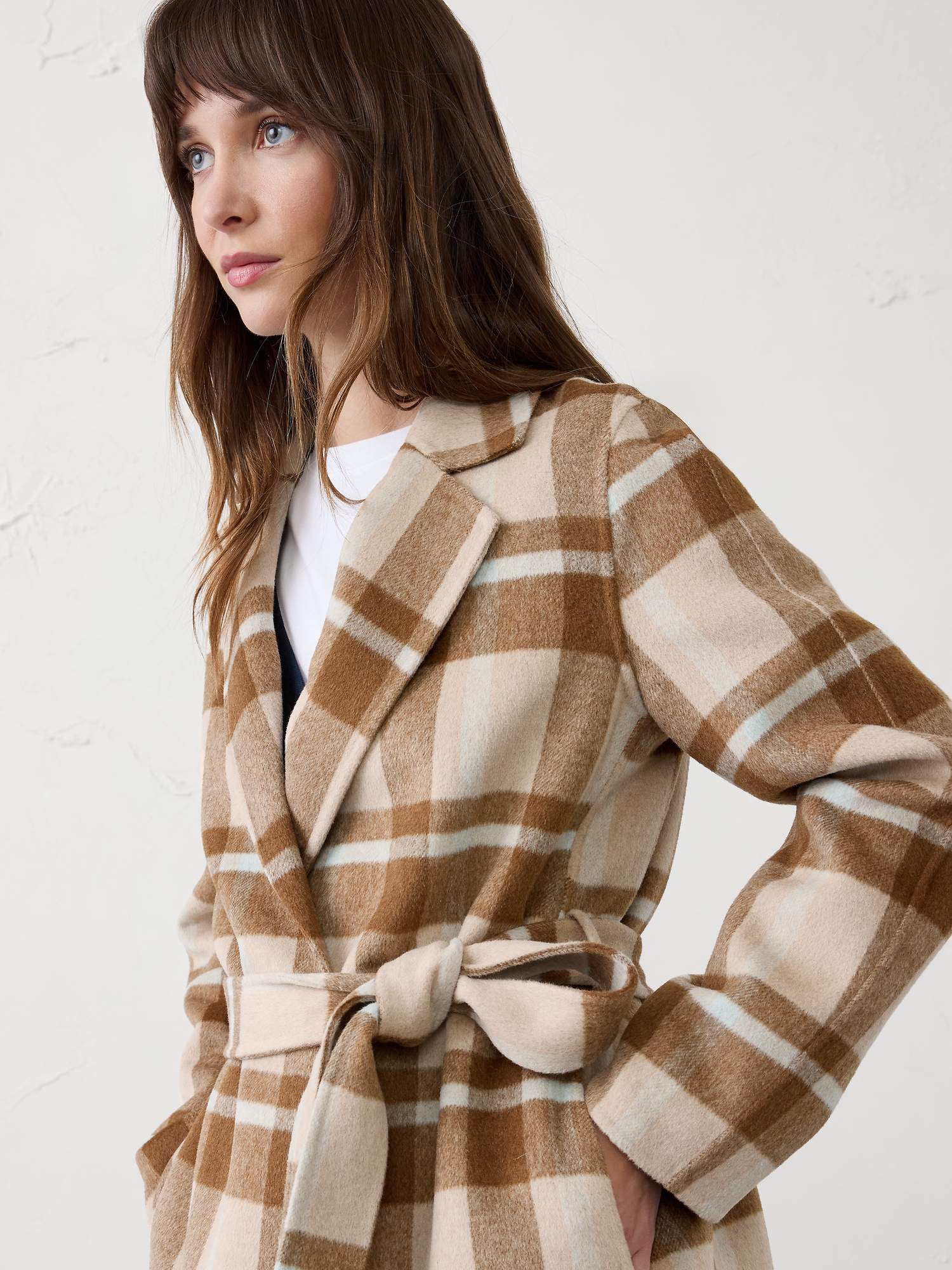 Image number 3 showing, DOUBLE FACE LONG TIE WAIST COAT