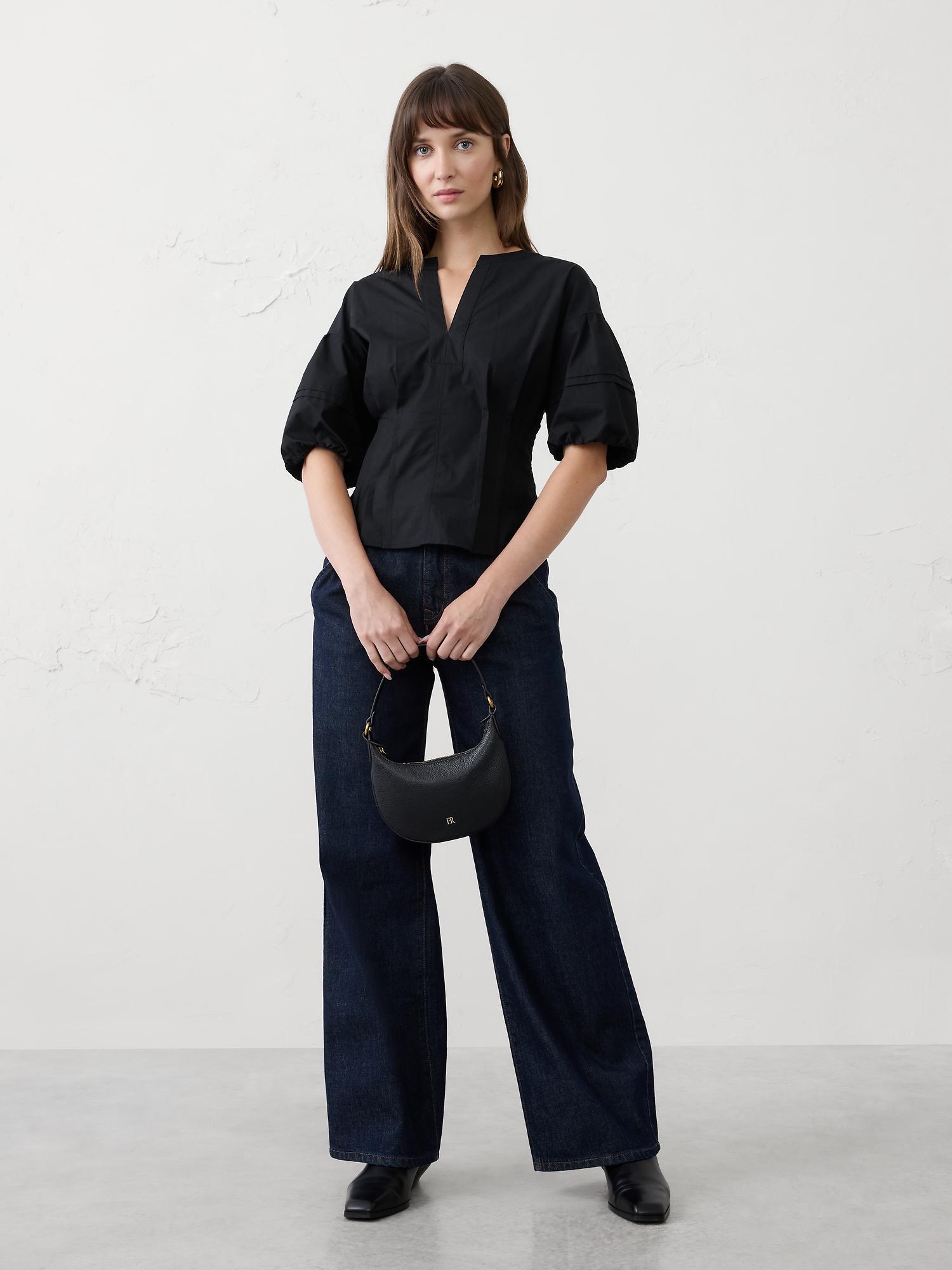 Pintuck Top - Black