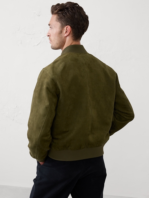 Vegan Suede Bomber Banana Republic Factory