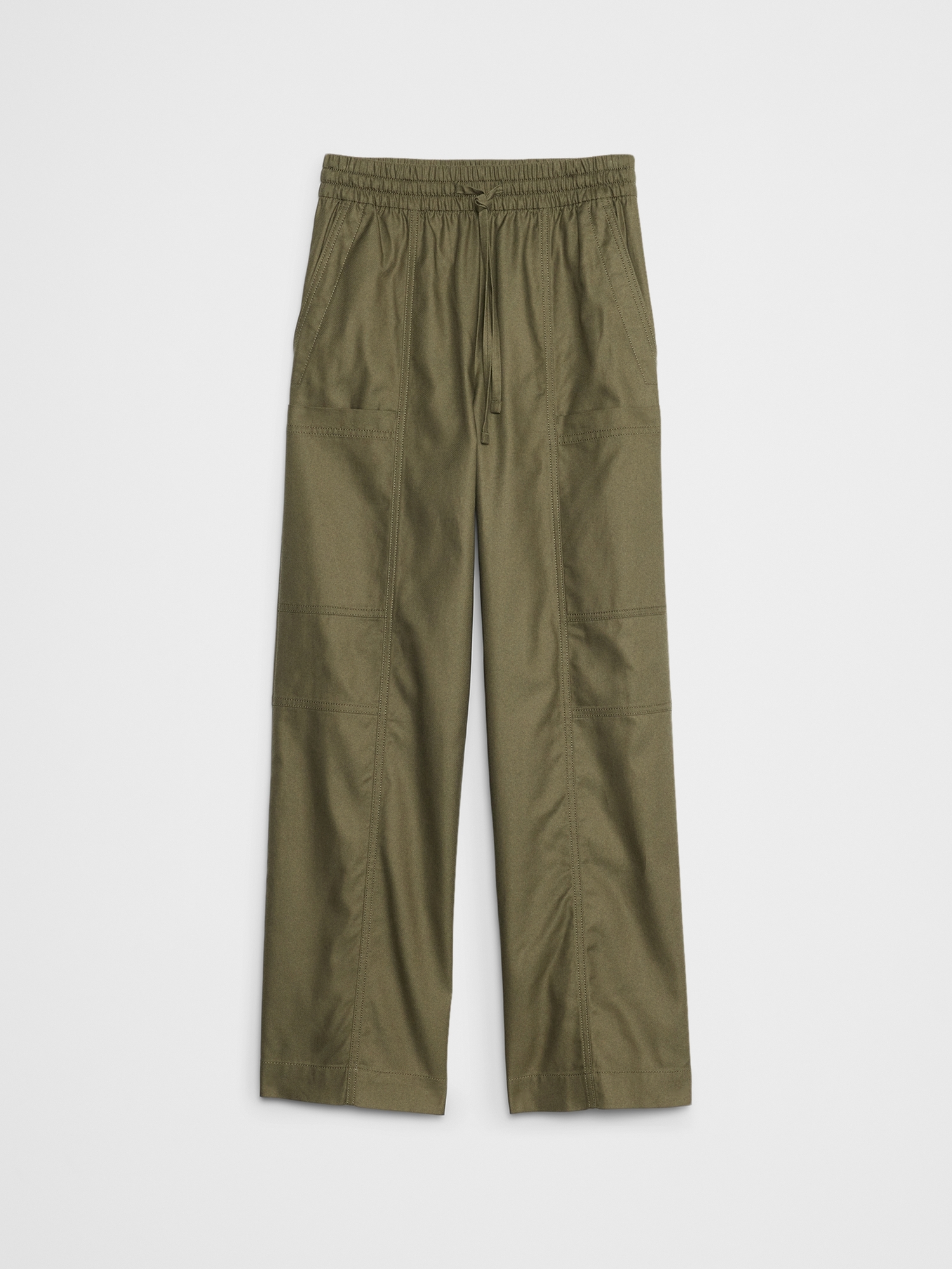 Image number 4 showing, Wide-Leg Mid-Rise Cargo Pull-On Pant