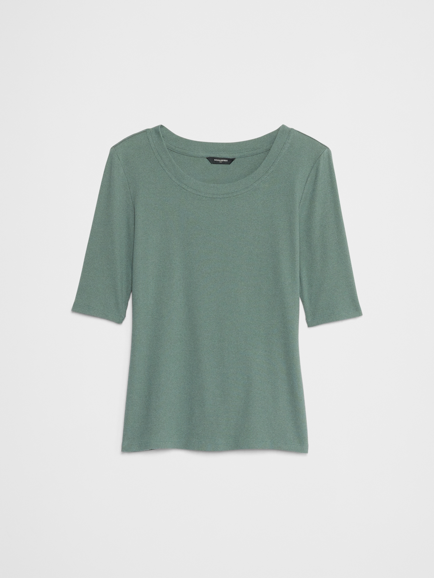 Image number 7 showing, Ribbed Elbow-Sleeve T-Shirt