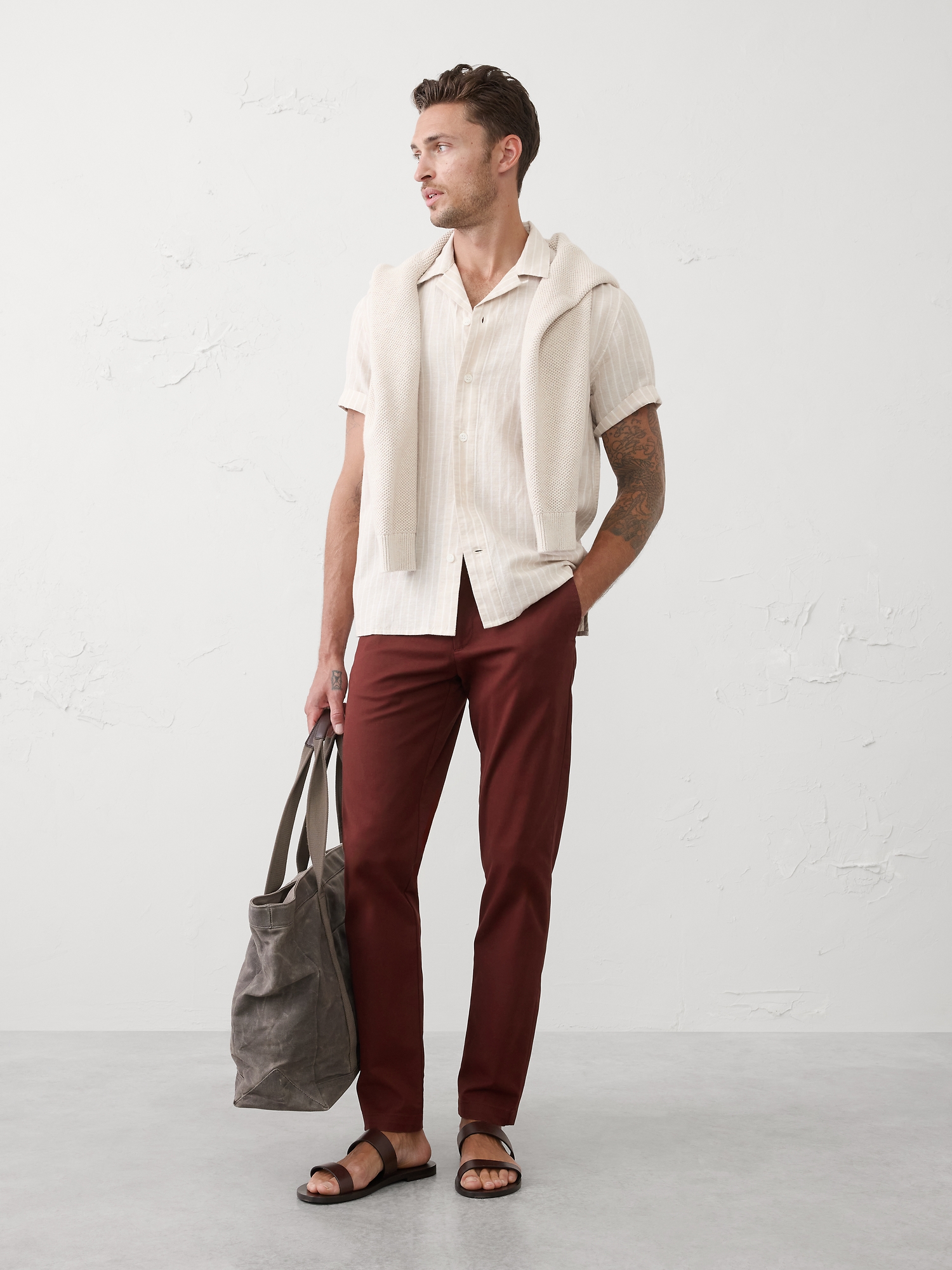 Chino rodé ultra-étroit - Rouge