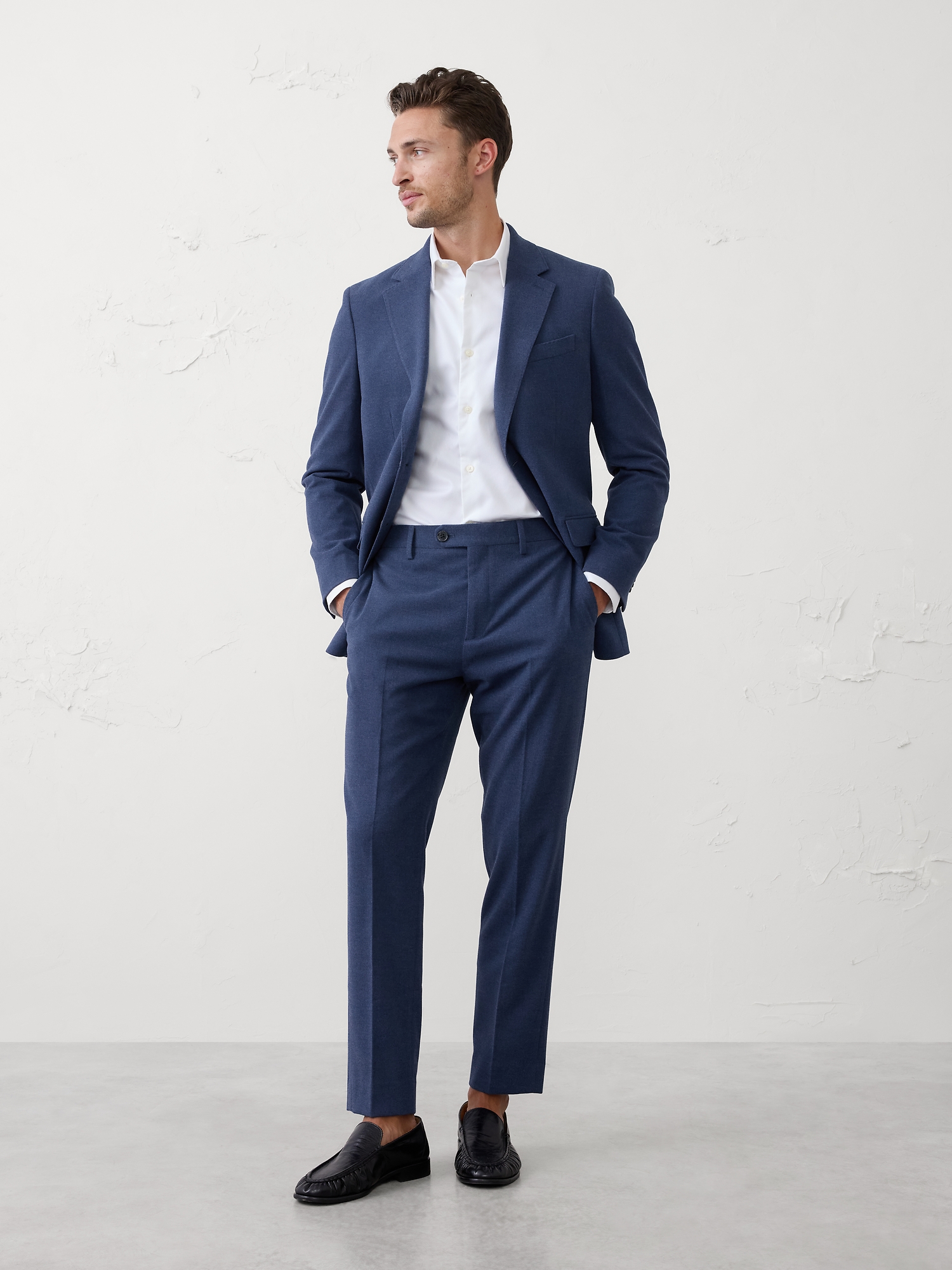 Image number 1 showing, Tailored-Fit Soft Flannel Suit Trouser
