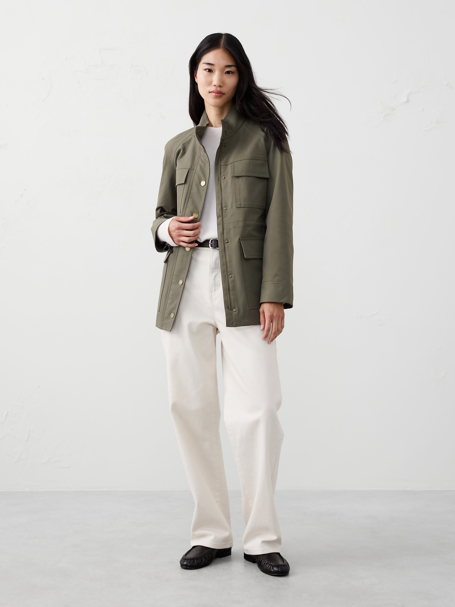 Twill Utility Jacket - Dark Olive