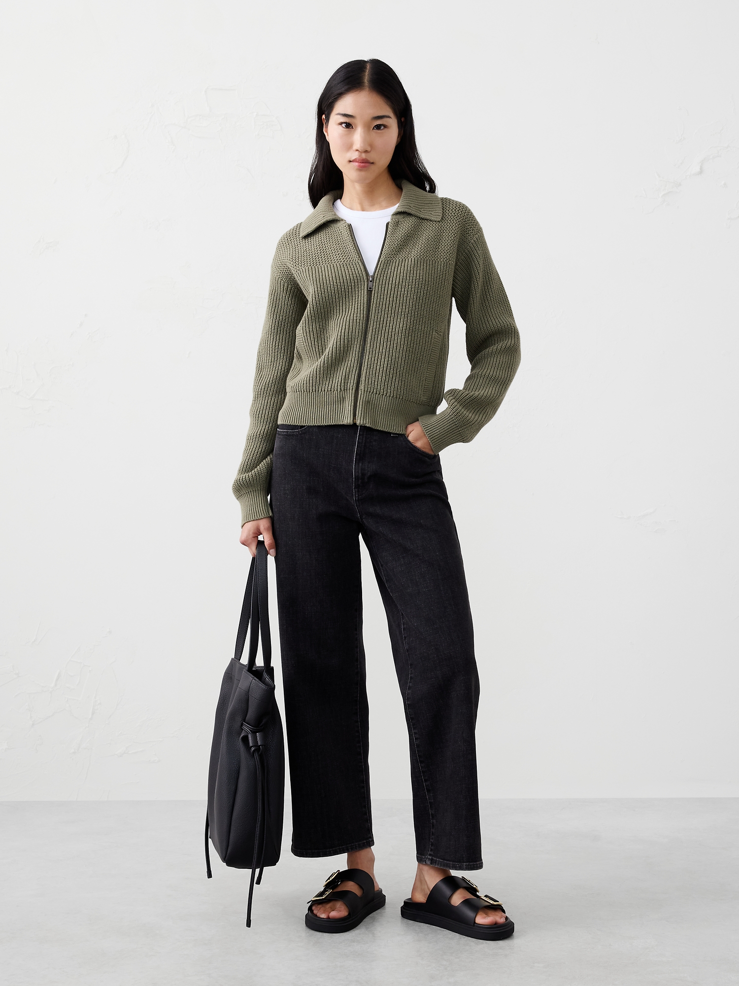 Image number 1 showing, TEXTURED SWEATER JACKET