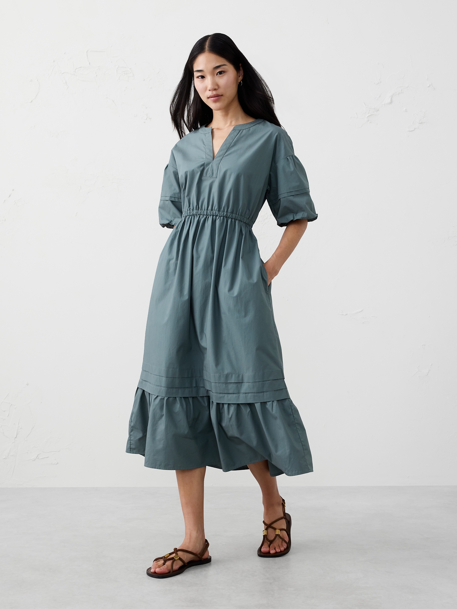 Image number 1 showing, TIERED MAXI DRESS
