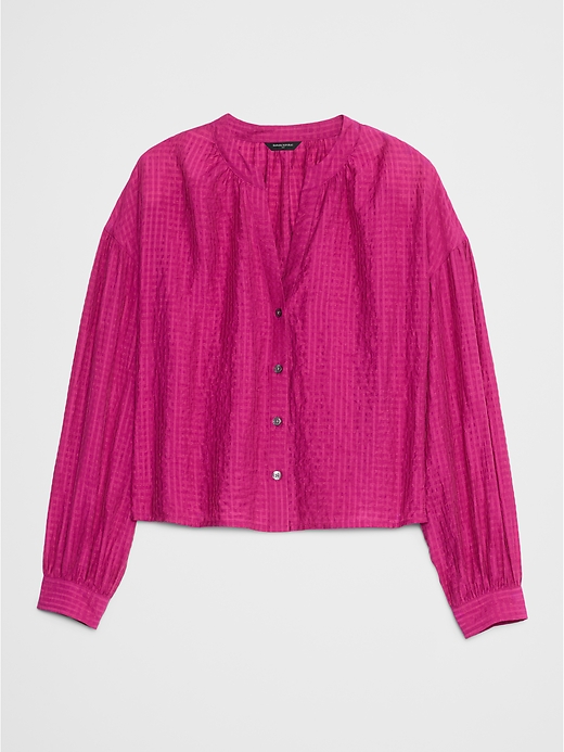 Jacquard Puff-Sleeve Top | Banana Republic Factory