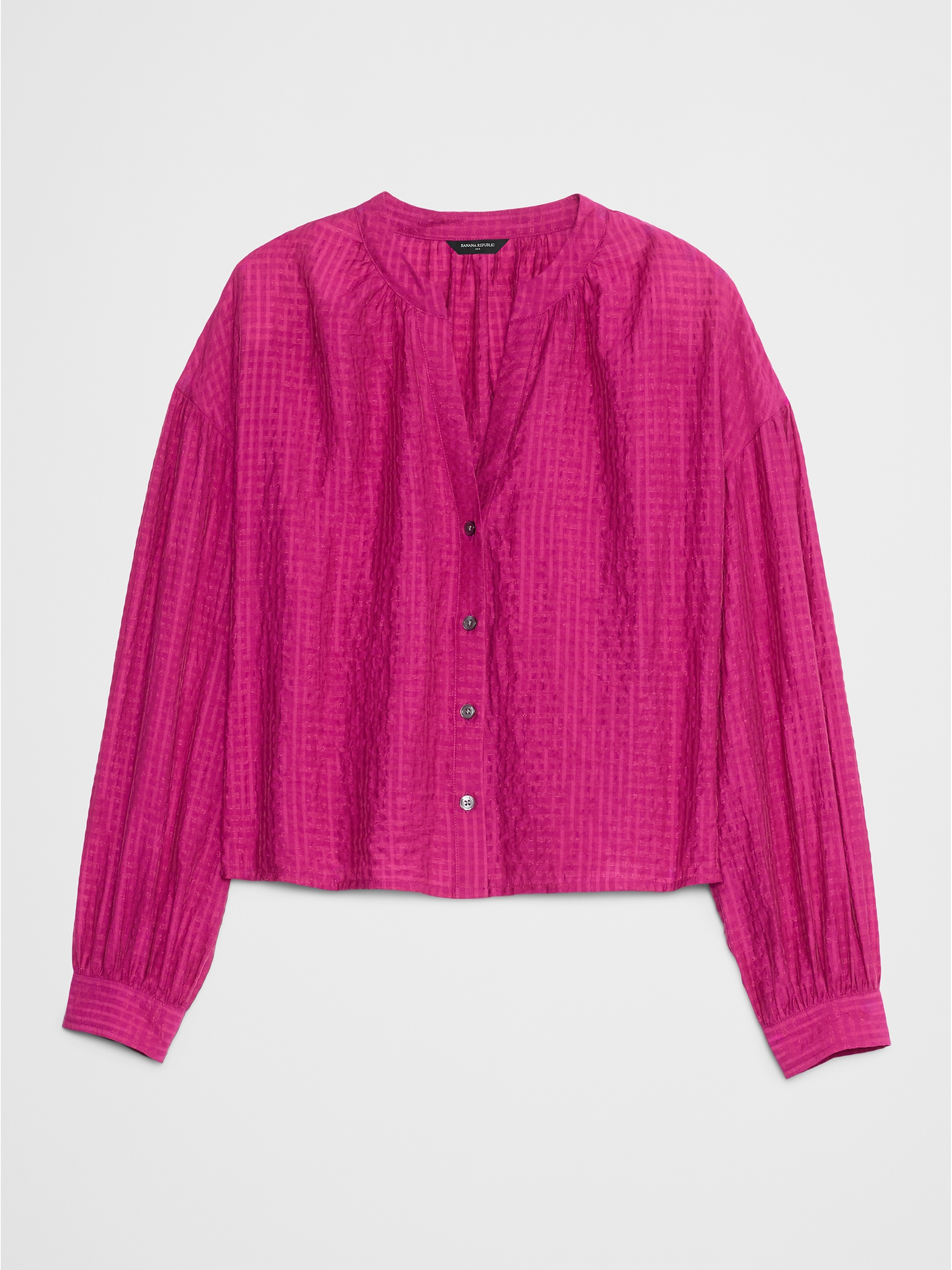 Image number 4 showing, JACQUARD PUFF-SLEEVE TOP