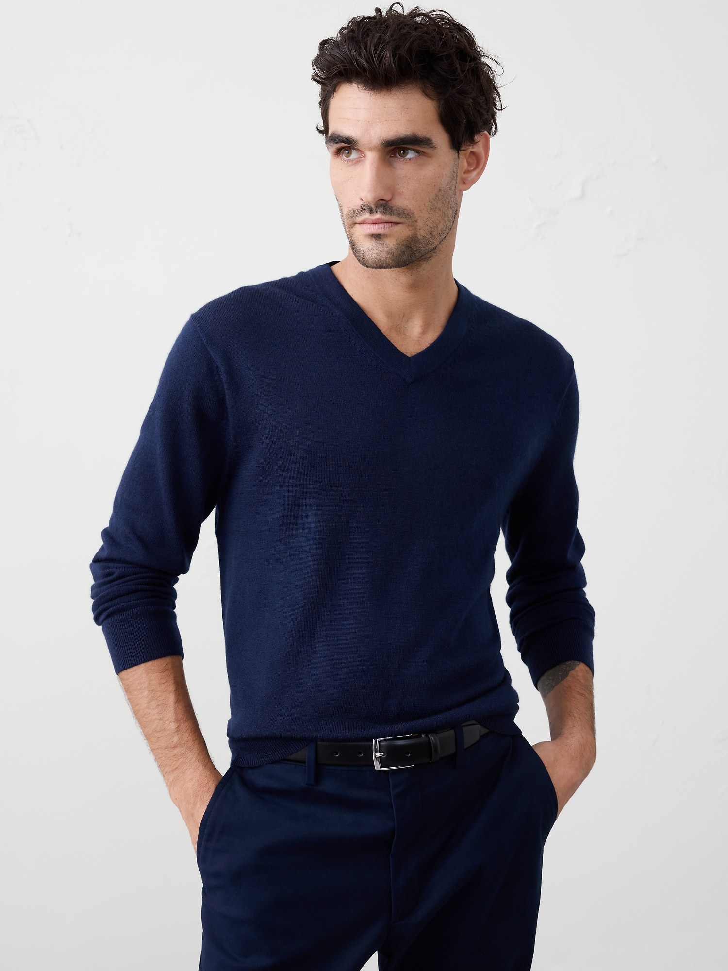 Merino Wool V-Neck Sweater