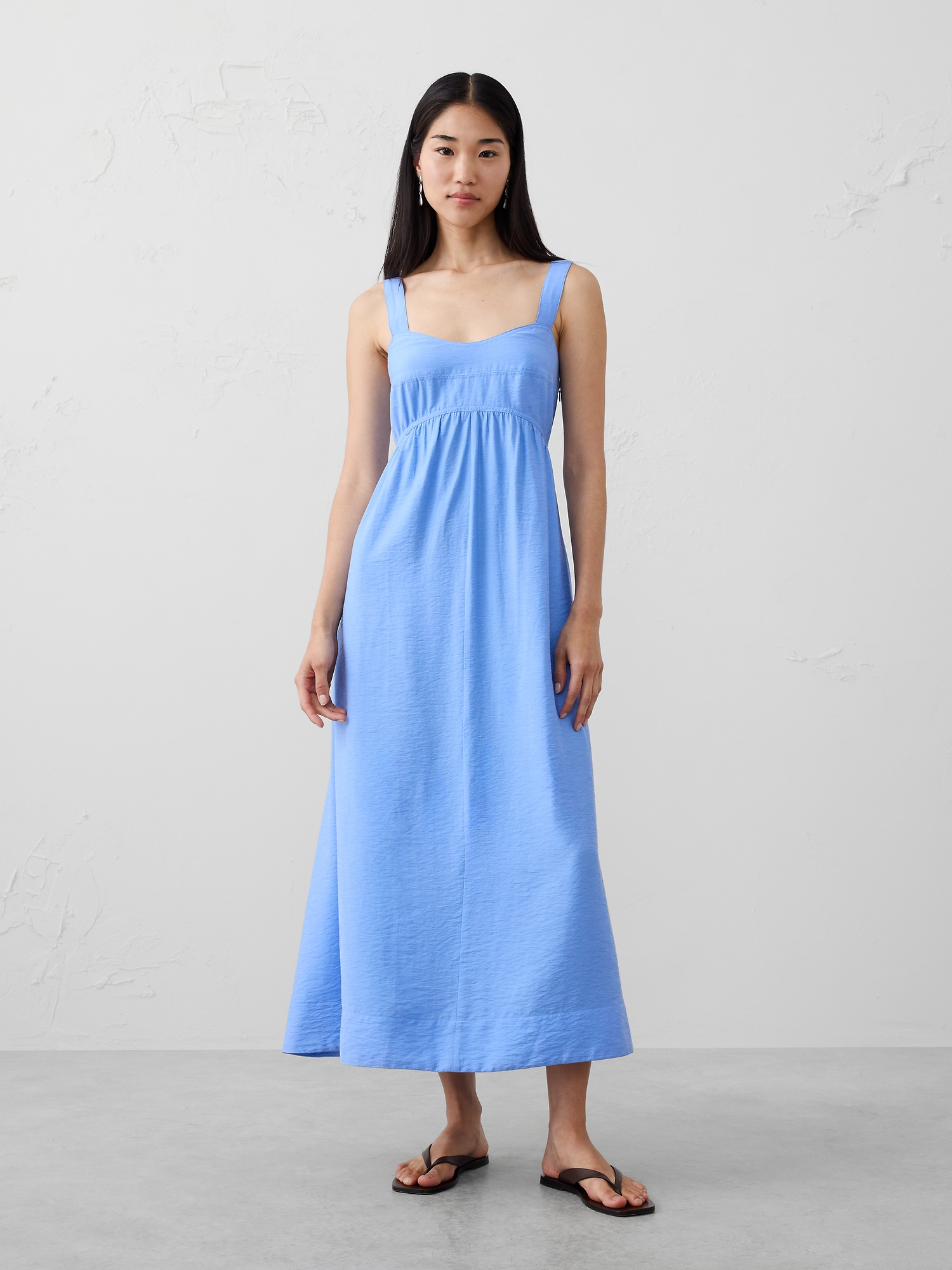 Image number 1 showing, Gathered Empire-Waist Midi Dress