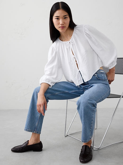 Open Tie-Front Top | Banana Republic Factory