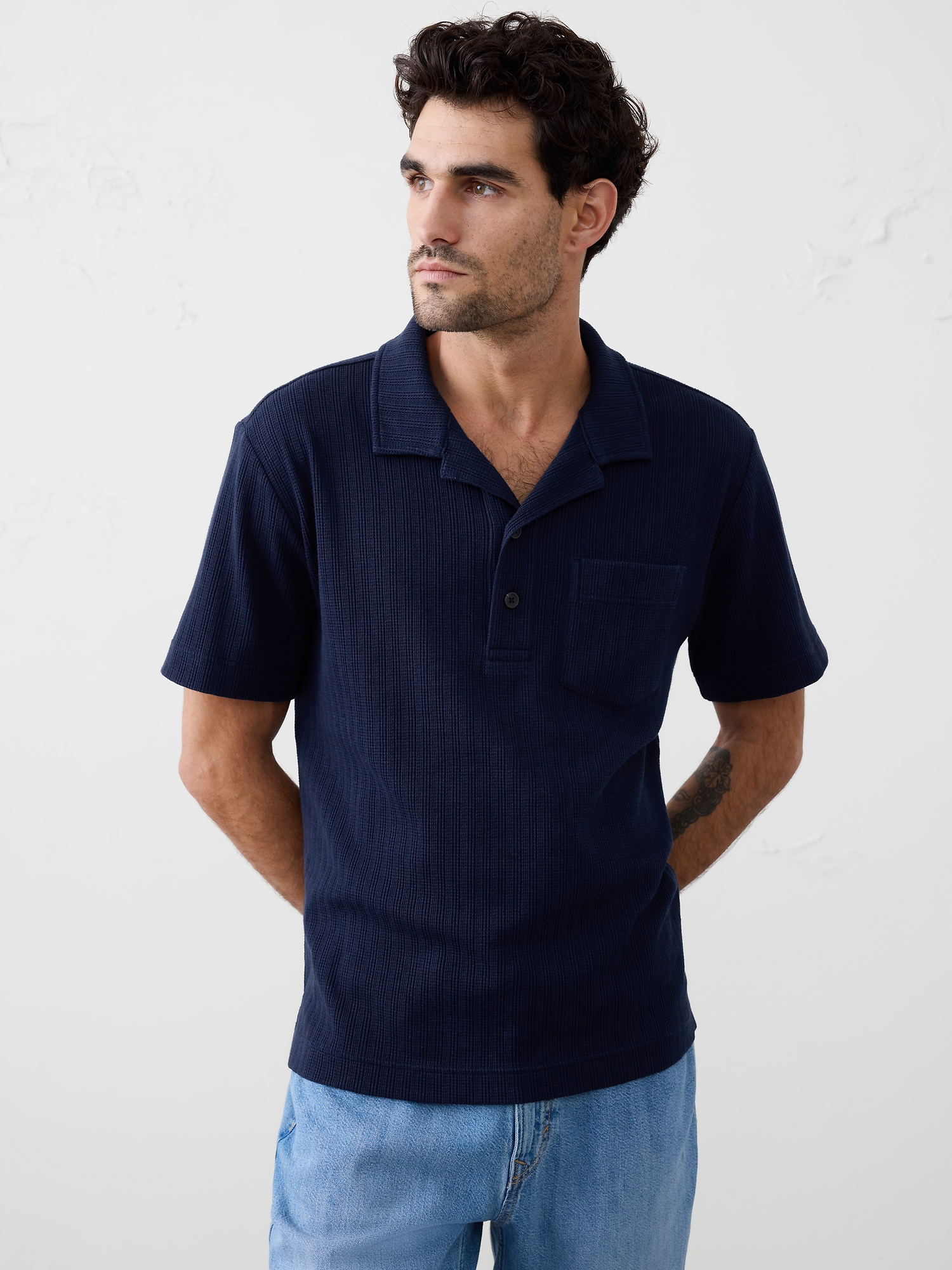 Image number 1 showing, Textured Pocket Polo