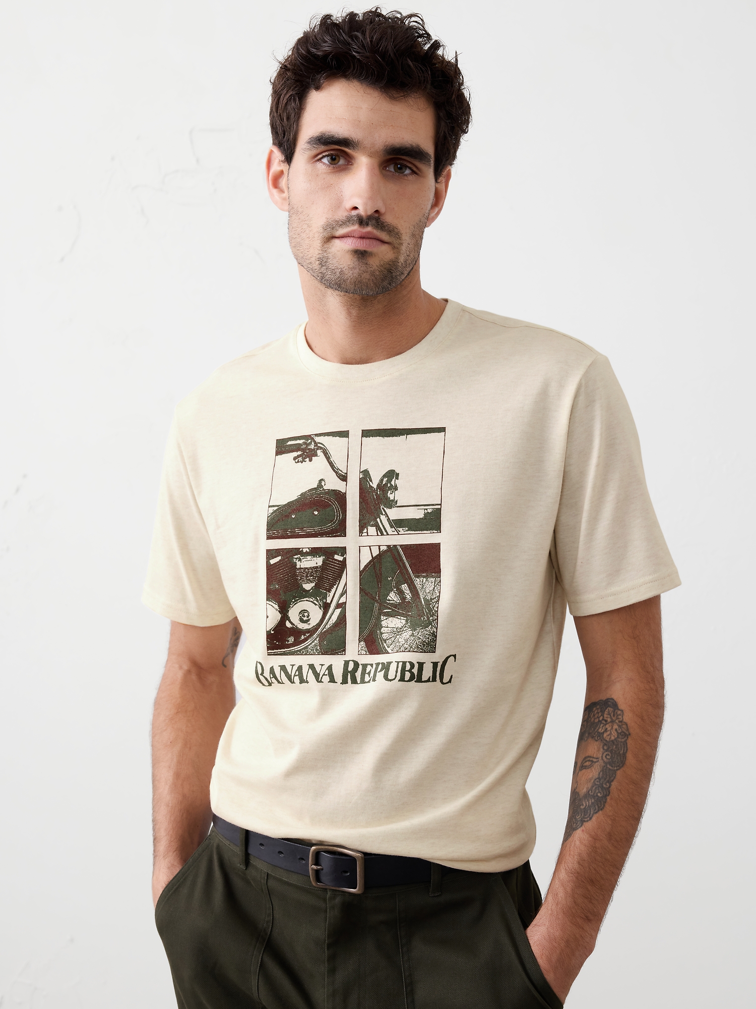 T-SHIRT IMPRIMÉ - Avoine Chiné