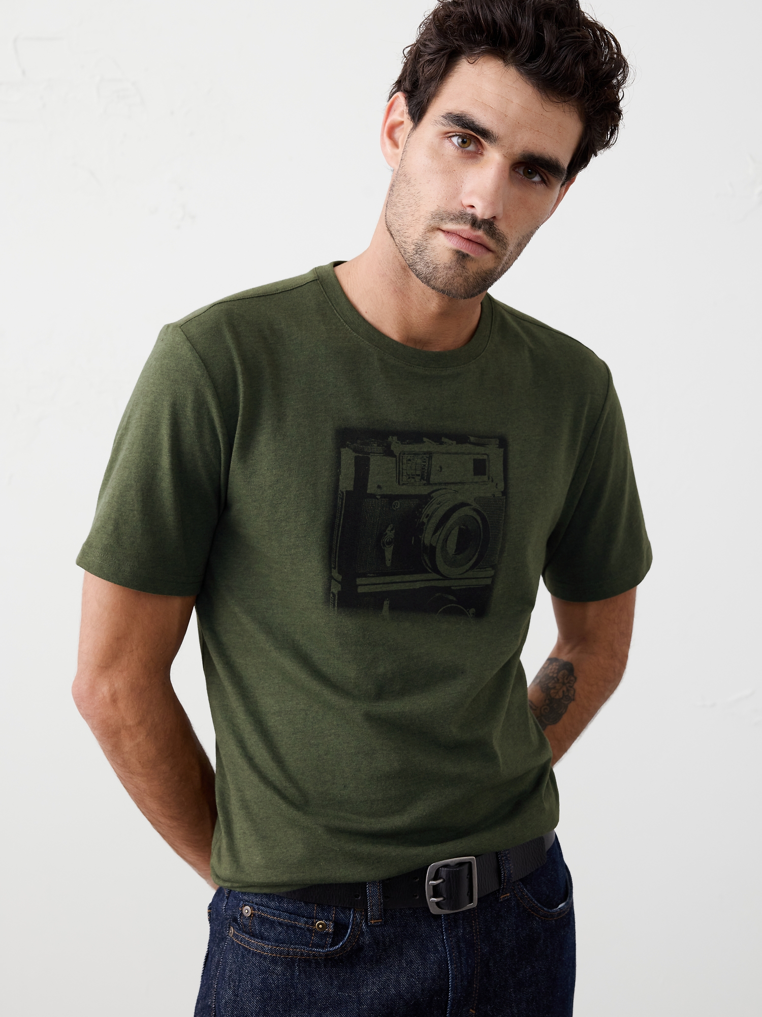 T-shirt à imprimé - Vert Armada