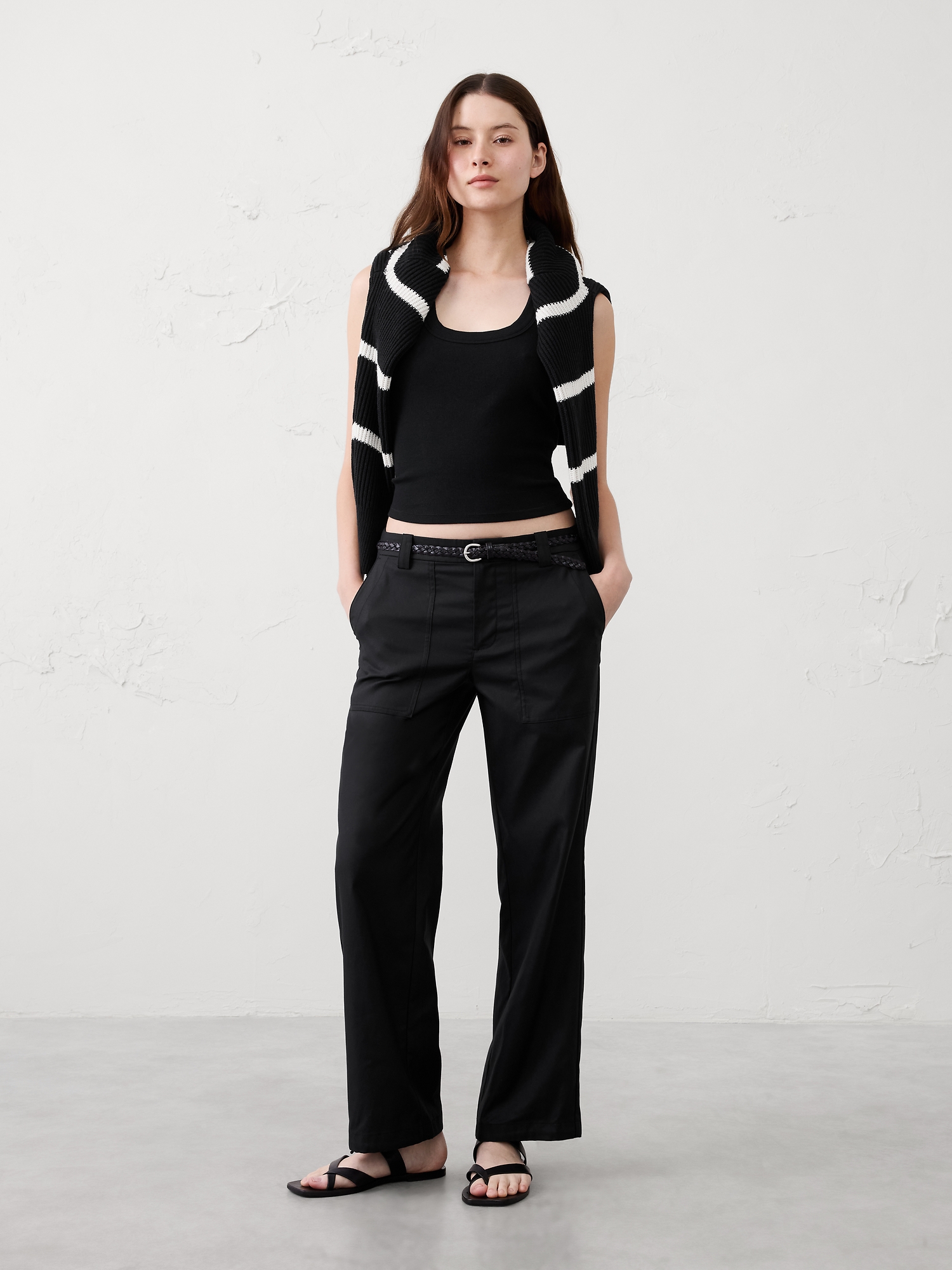 Image number 1 showing, Straight Mid-Rise Utility Pant