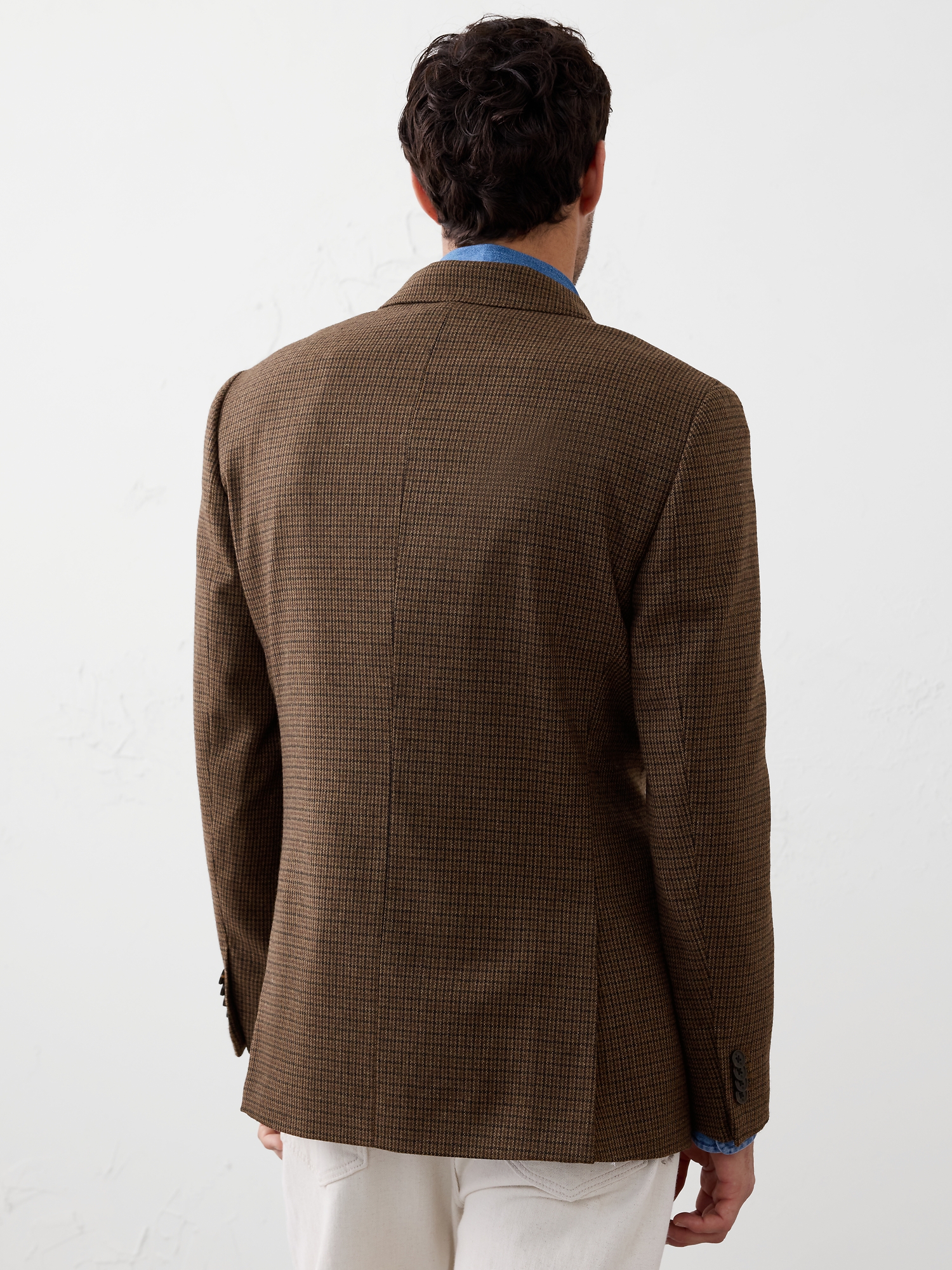 Image number 2 showing, TAILORED-FIT BROWN HOUNDSTOOTH JACKET