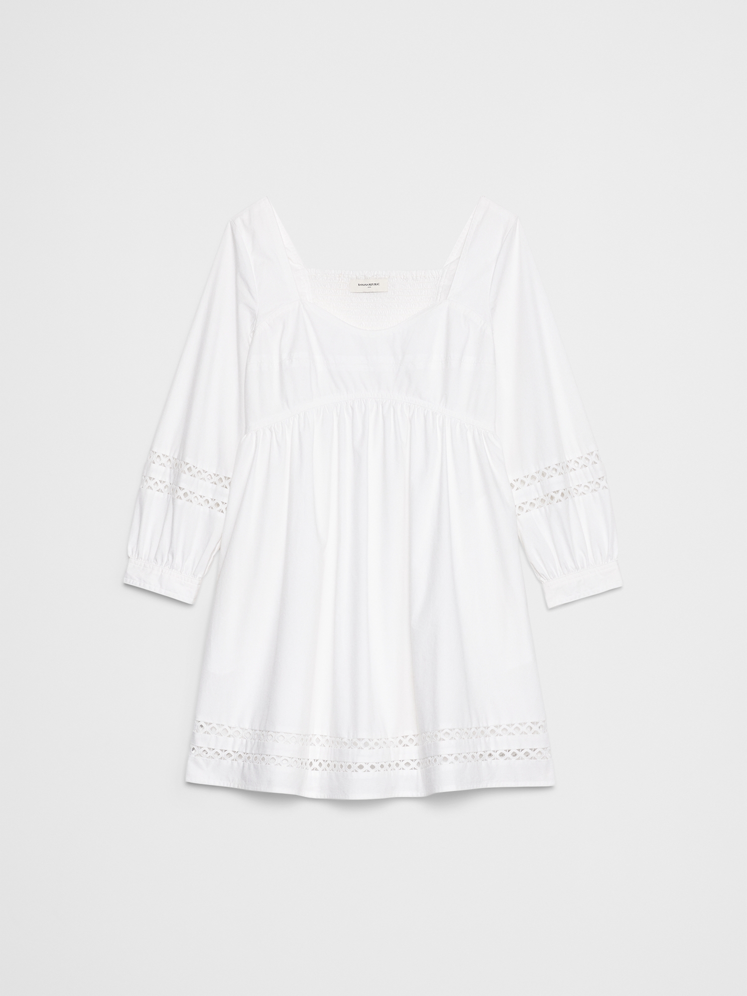 Image number 4 showing, Eyelet Gathered-Waist Mini Dress
