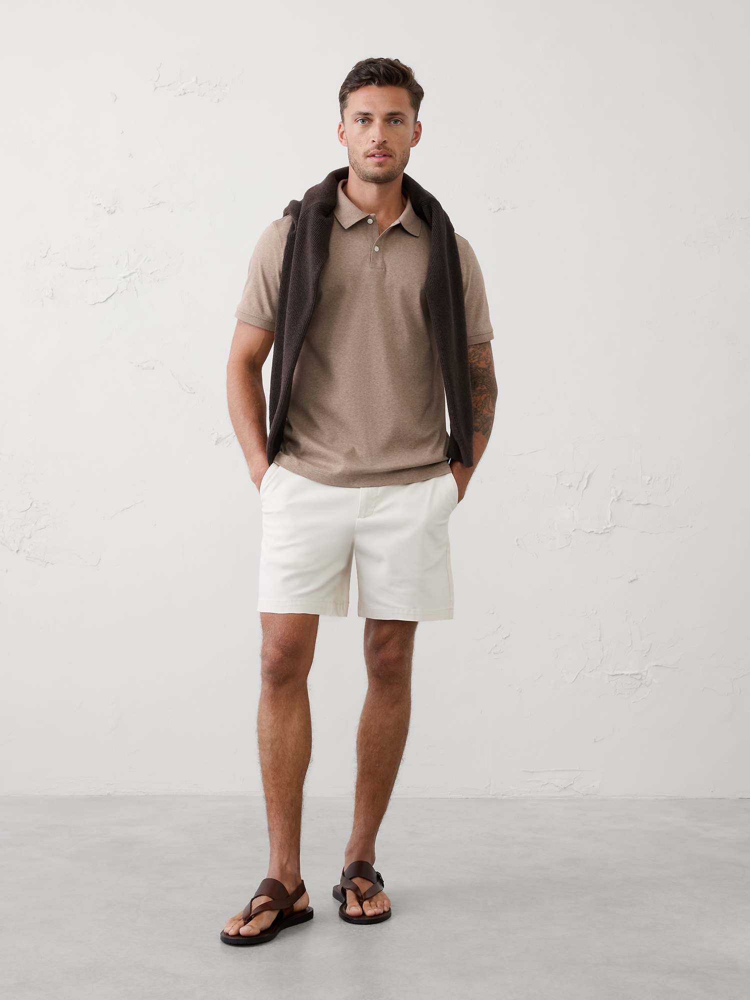 Luxe Touch Polo - Maverick Tan Heather