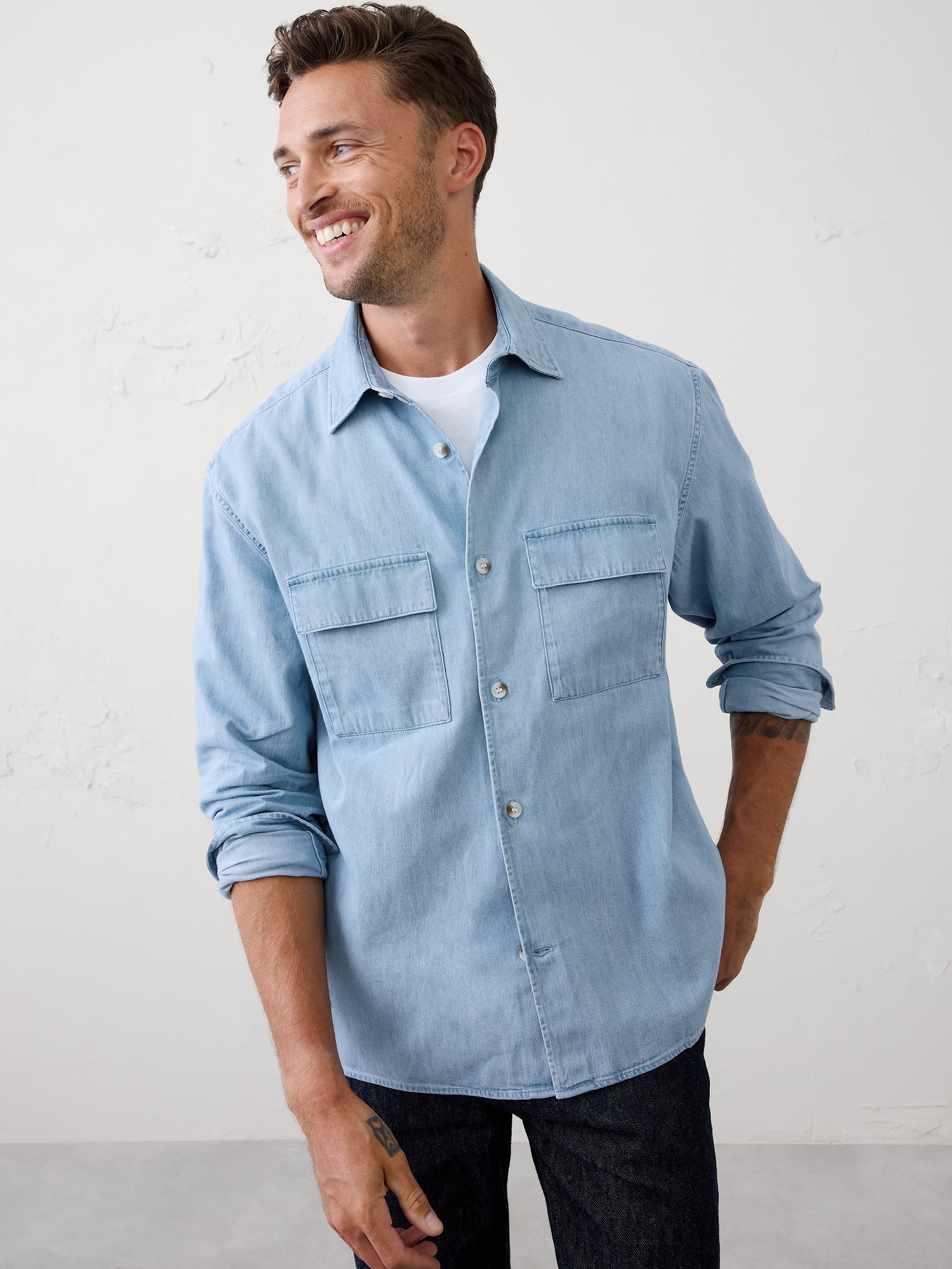 Image number 3 showing, DENIM OVERSHIRT