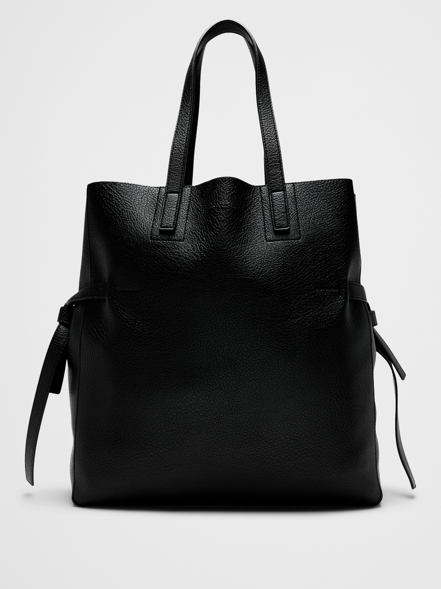 Image number 1 showing, Vegan Leather Tie-Side Tote