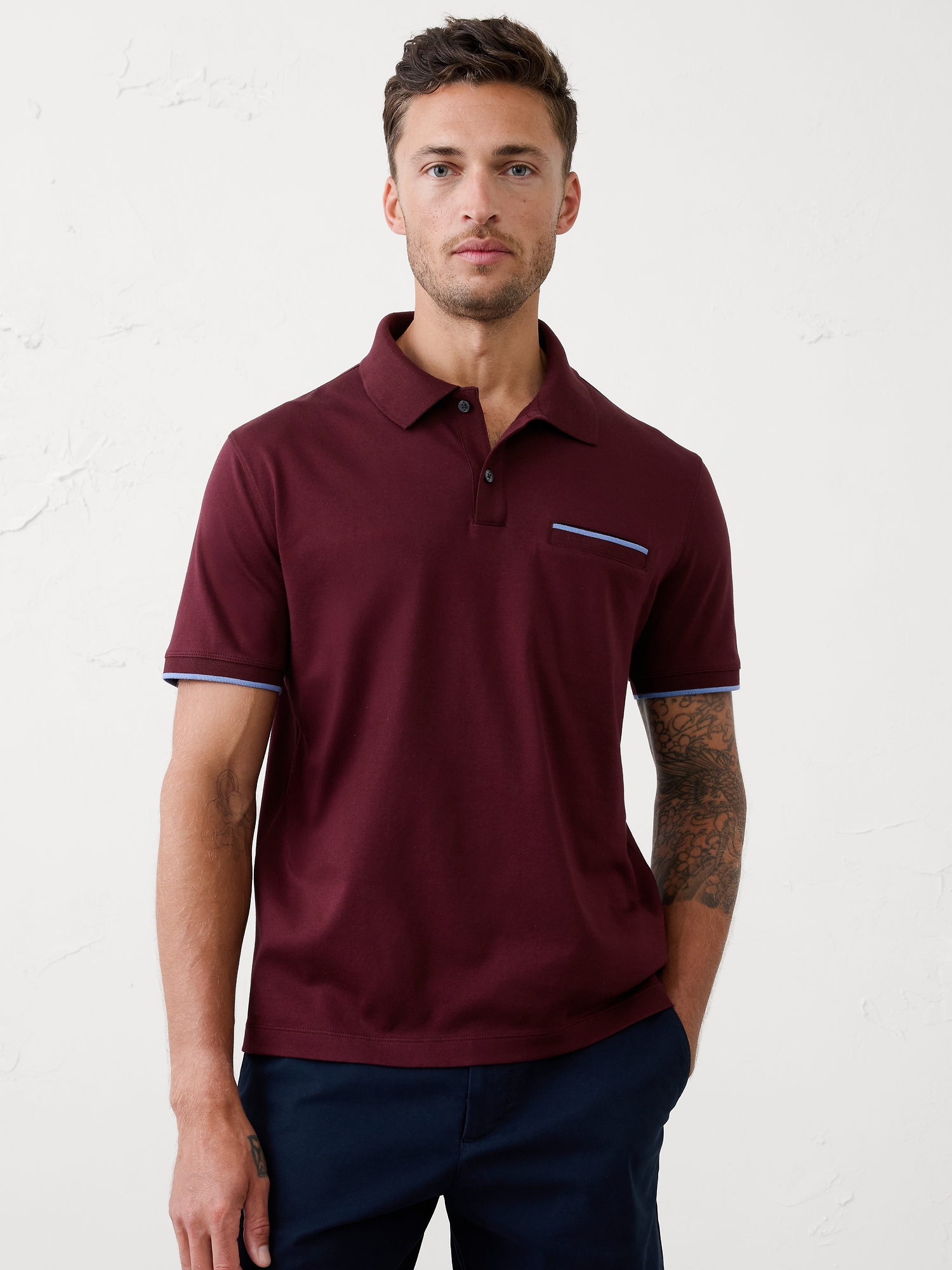 Luxe Touch Polo - Vino Rosso