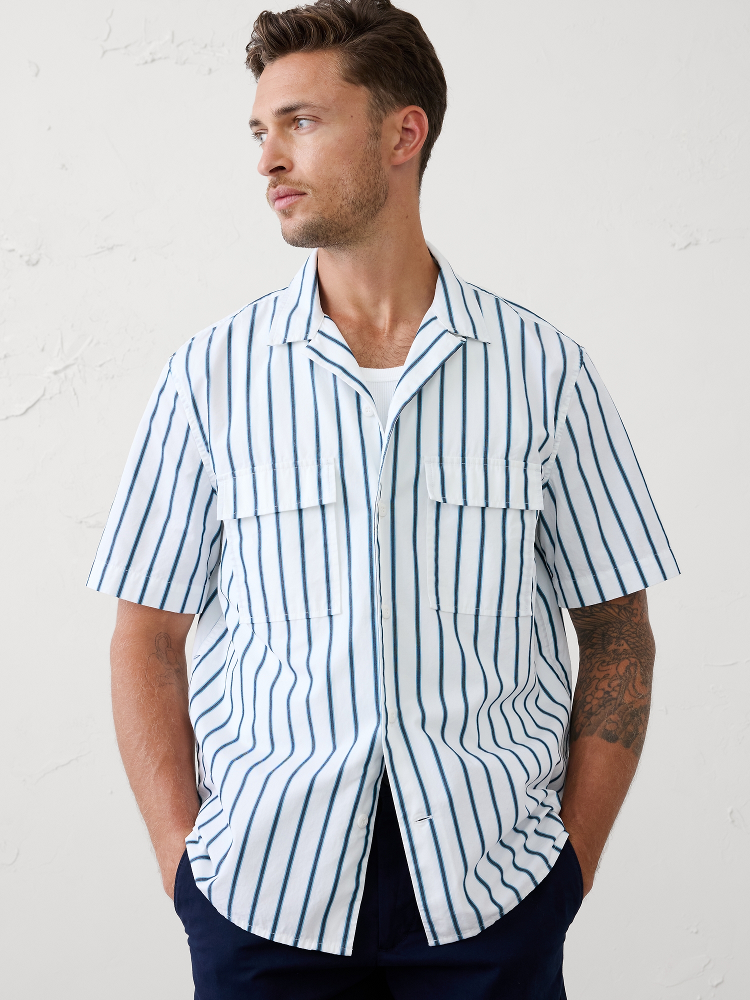 Image number 3 showing, Relaxed-Fit Poplin Resort Shirt