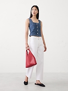 Denim Buttoned Top | Banana Republic Factory