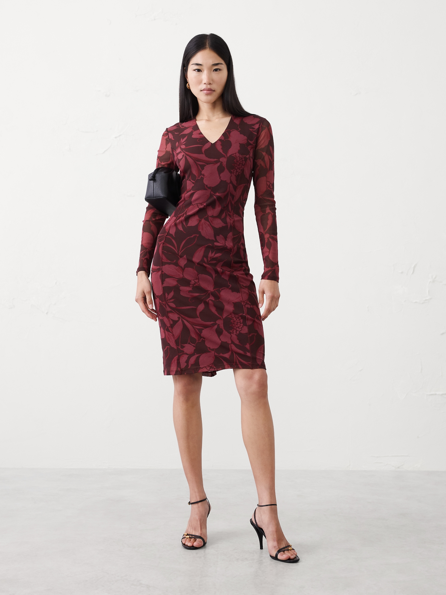 Image number 1 showing, Mesh Below-Knee Dress