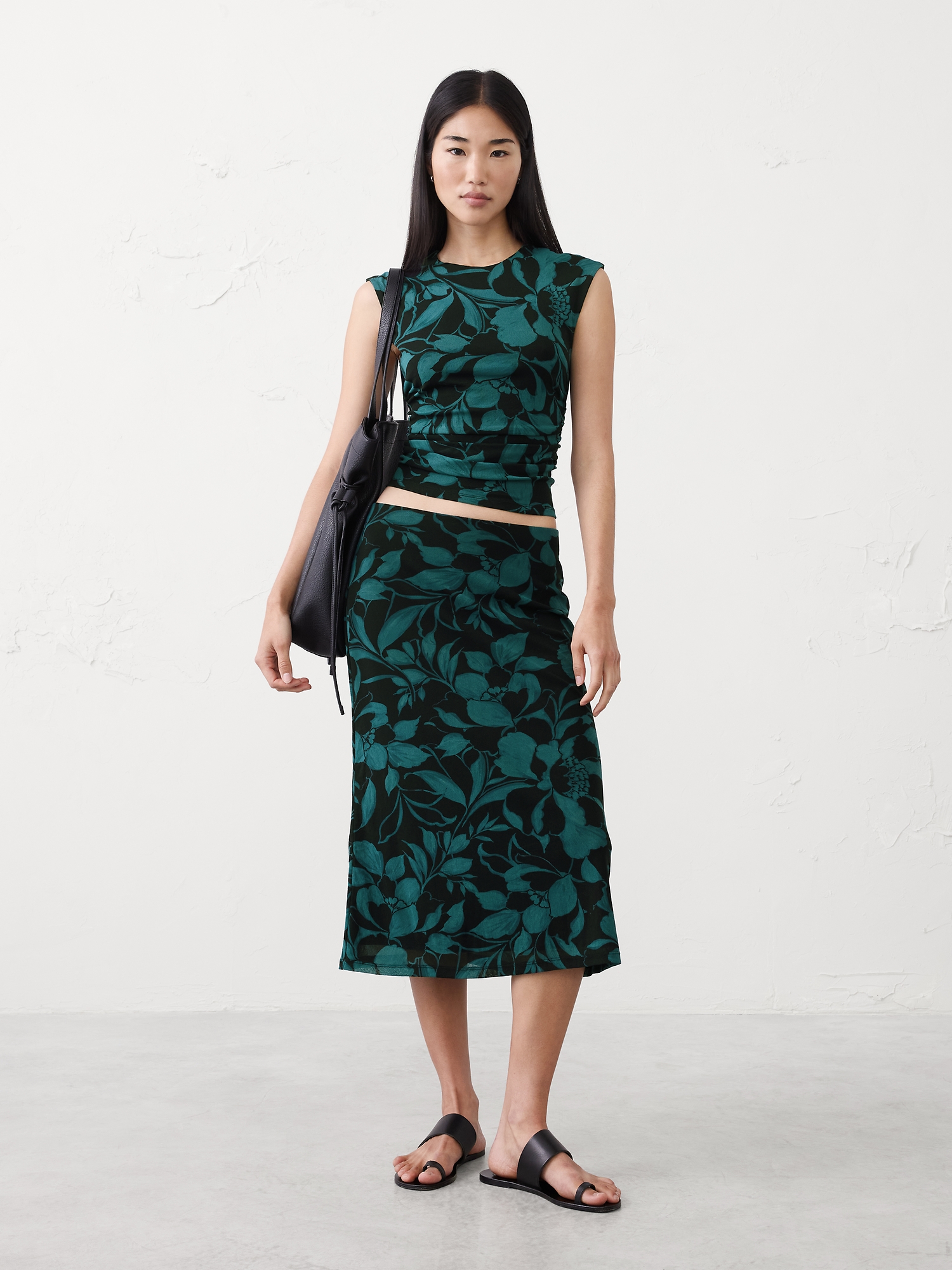 Image number 1 showing, Mesh Midi Skirt