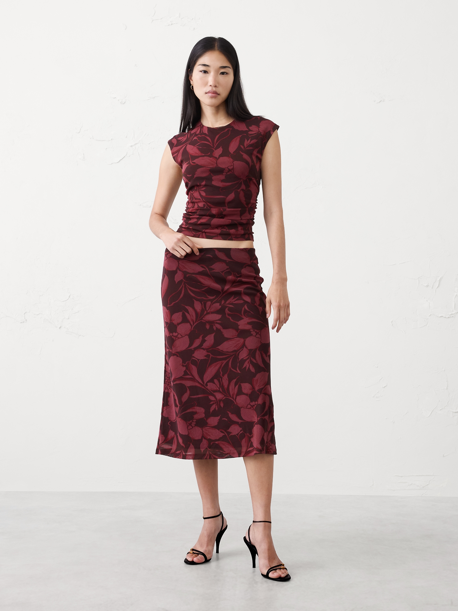 Image number 1 showing, Mesh Midi Skirt