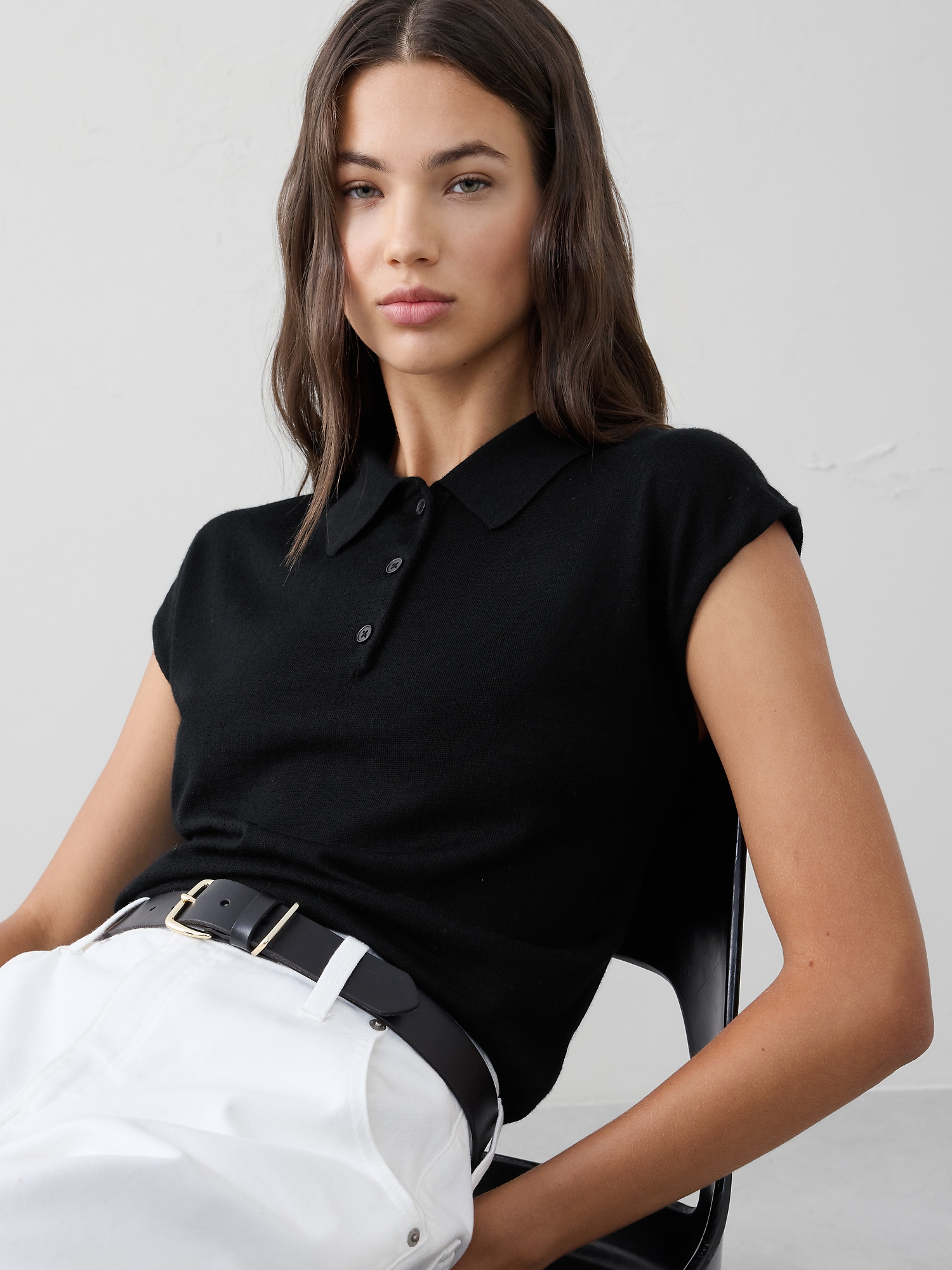 Image number 1 showing, MERINO WOOL SWEATER POLO