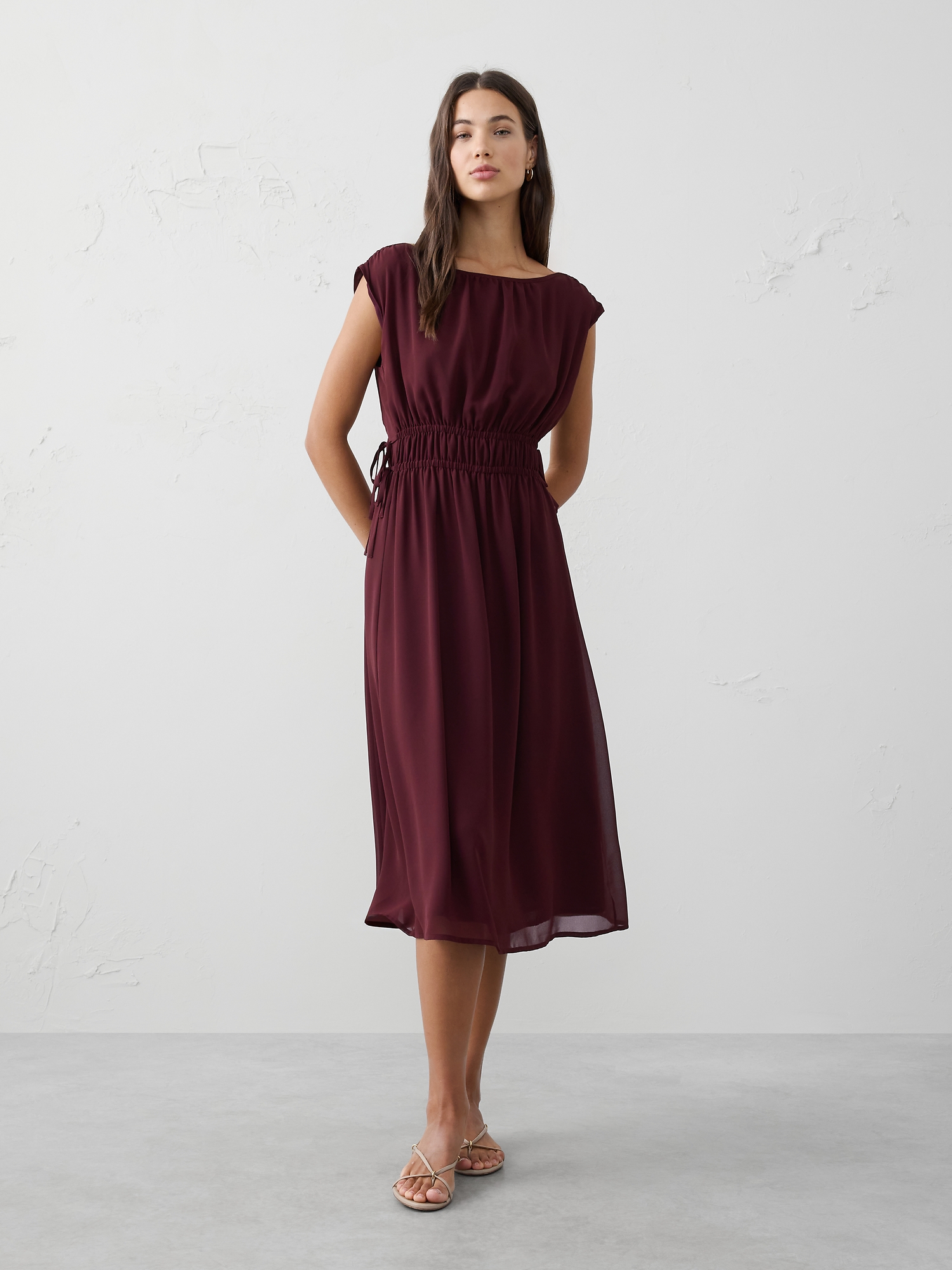 Image number 1 showing, Side-Tied Midi Dress