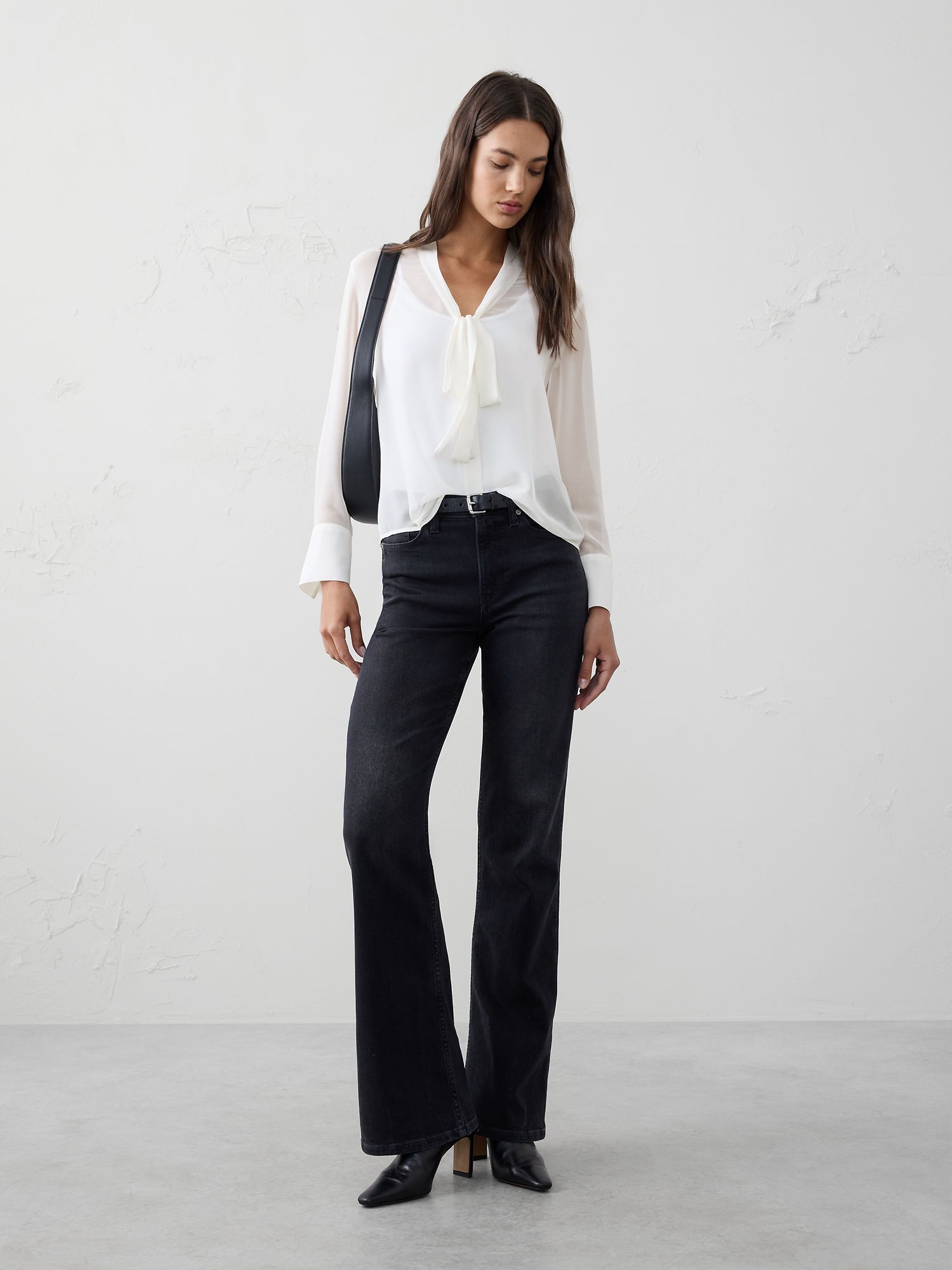 Image number 1 showing, Tie-Neck Blouse