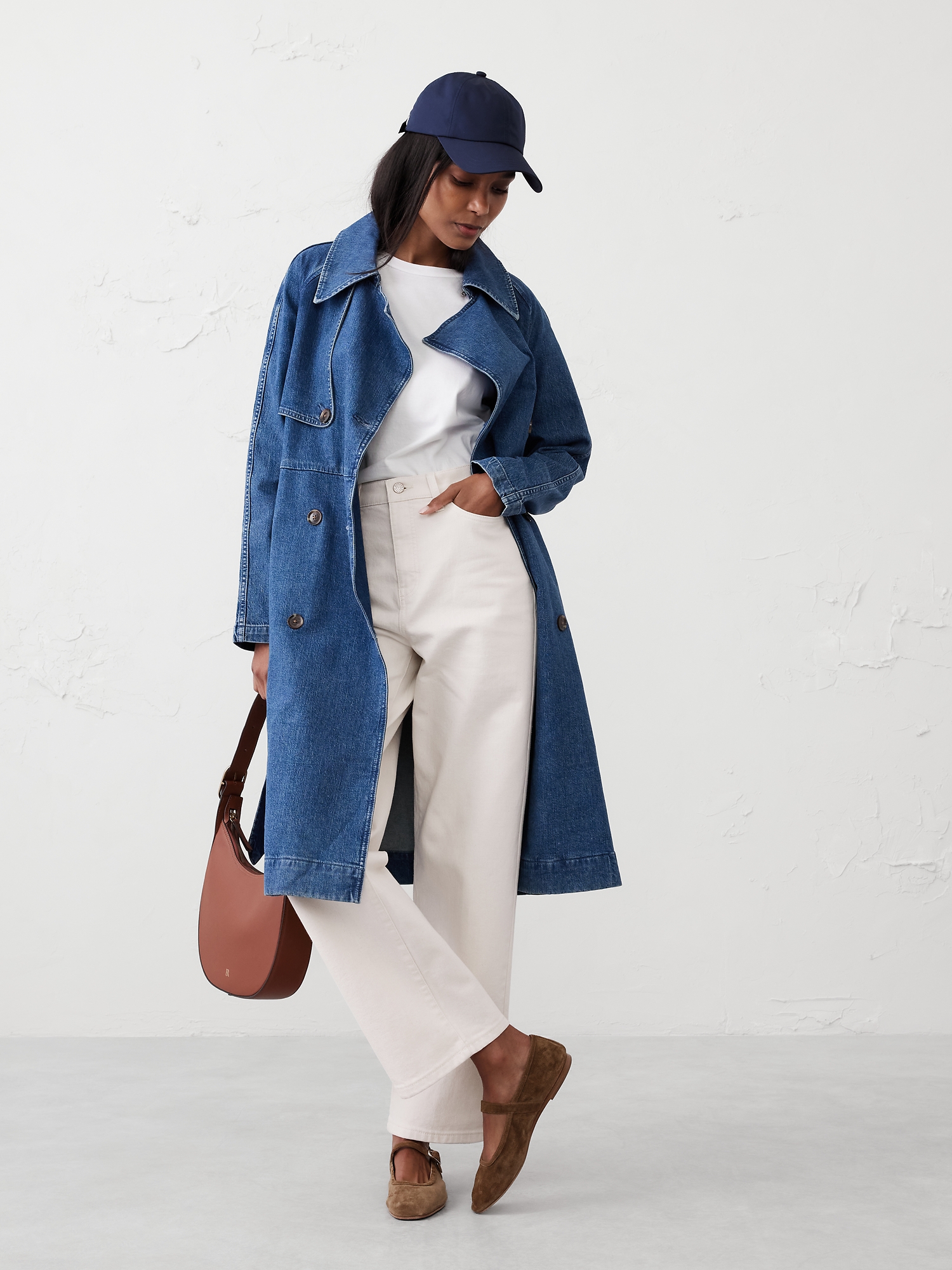 Image number 1 showing, DENIM TRENCH COAT
