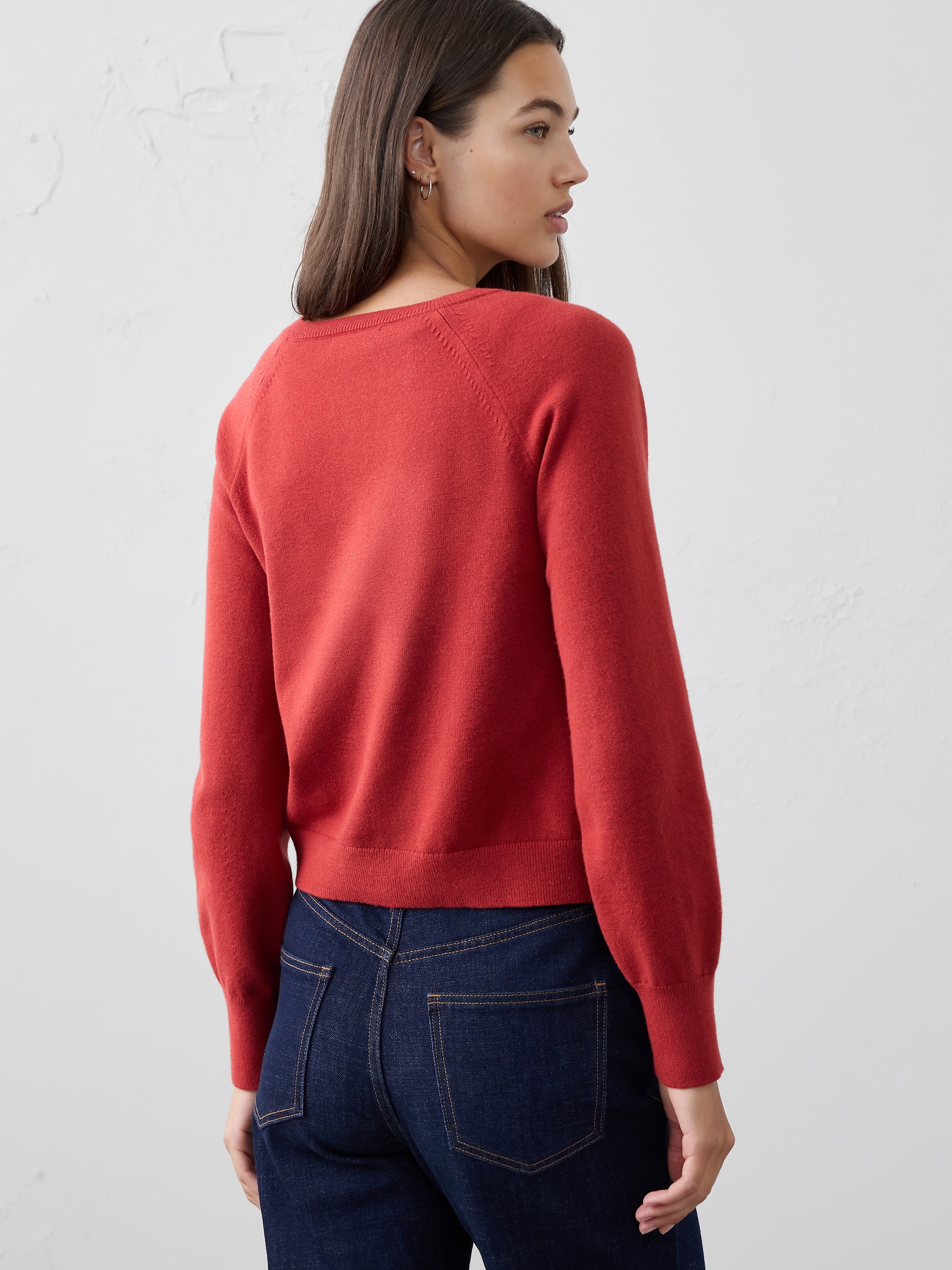 Image number 2 showing, VOLUME-SLEEVE CARDIGAN SWEATER