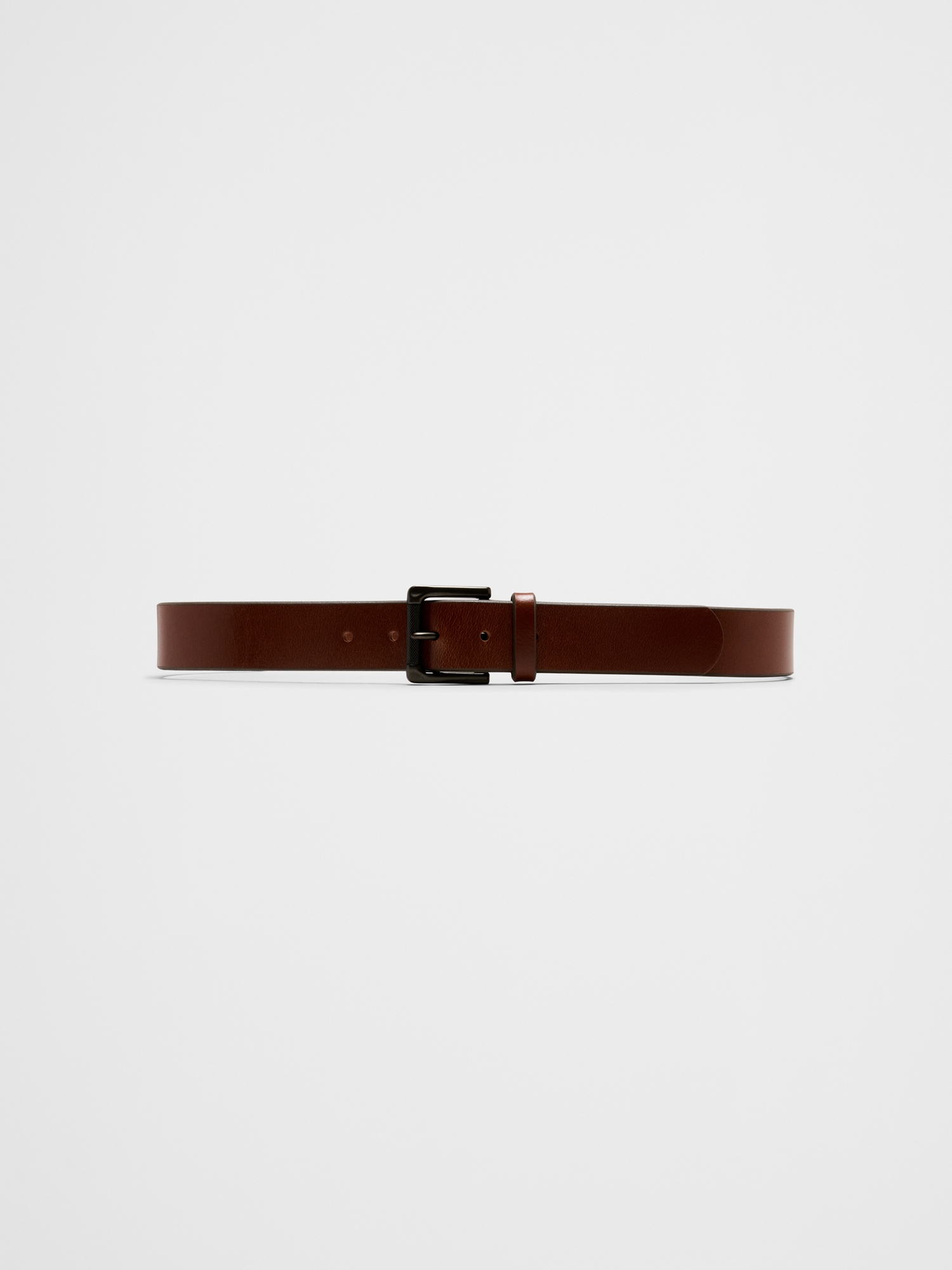 Ceinture décontractée en cuir - Cognac