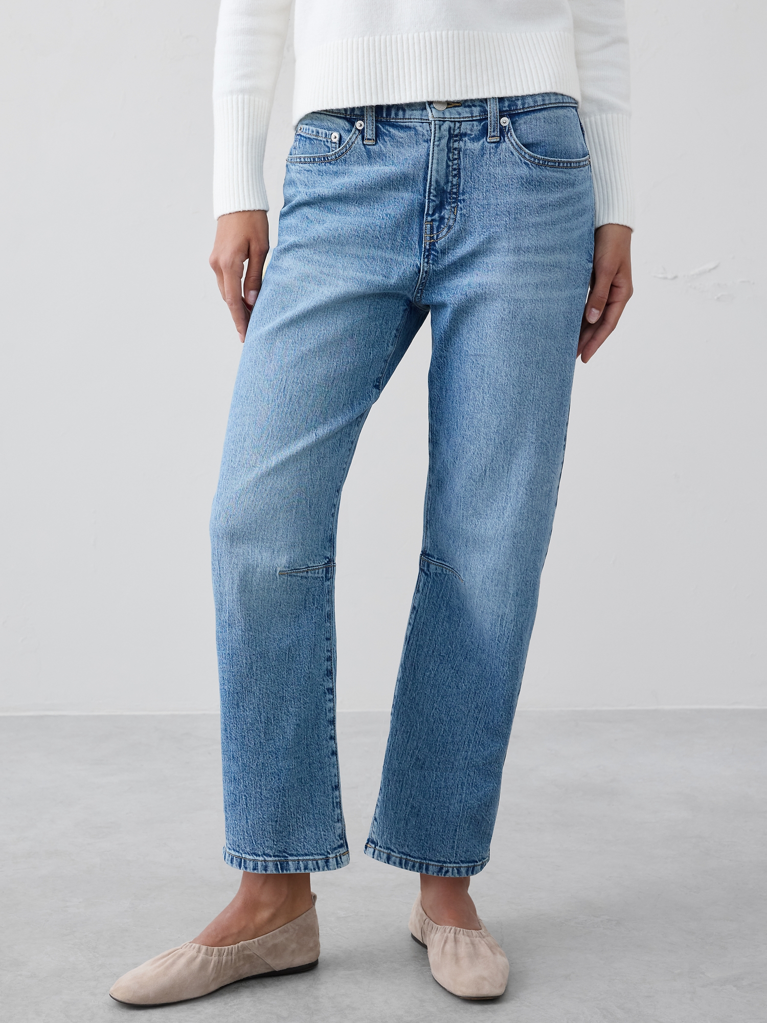 Image number 3 showing, Slim Barrel Mid-Rise Jean