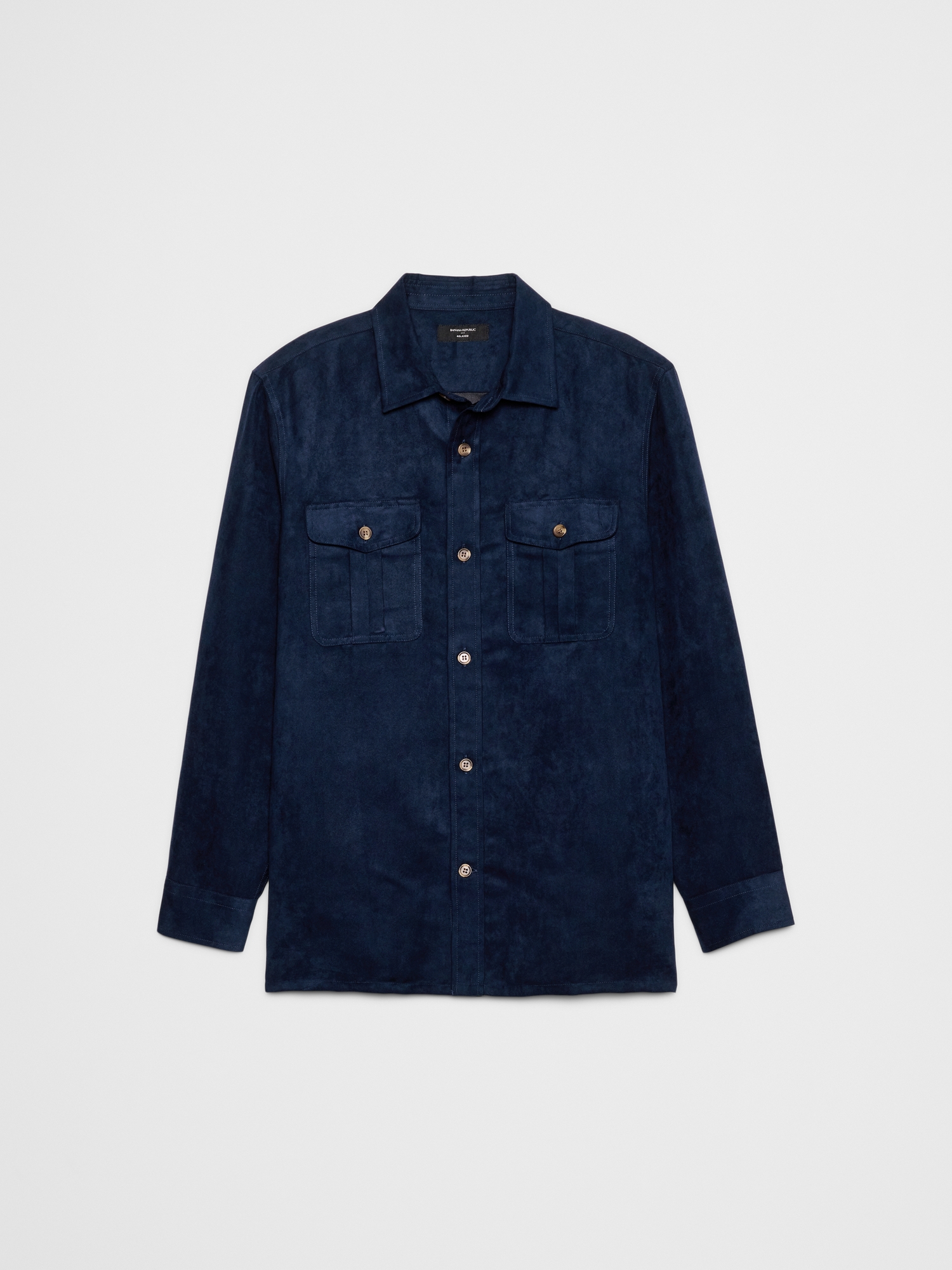 Image number 4 showing, Relaxed-Fit Vegan Suede Overshirt