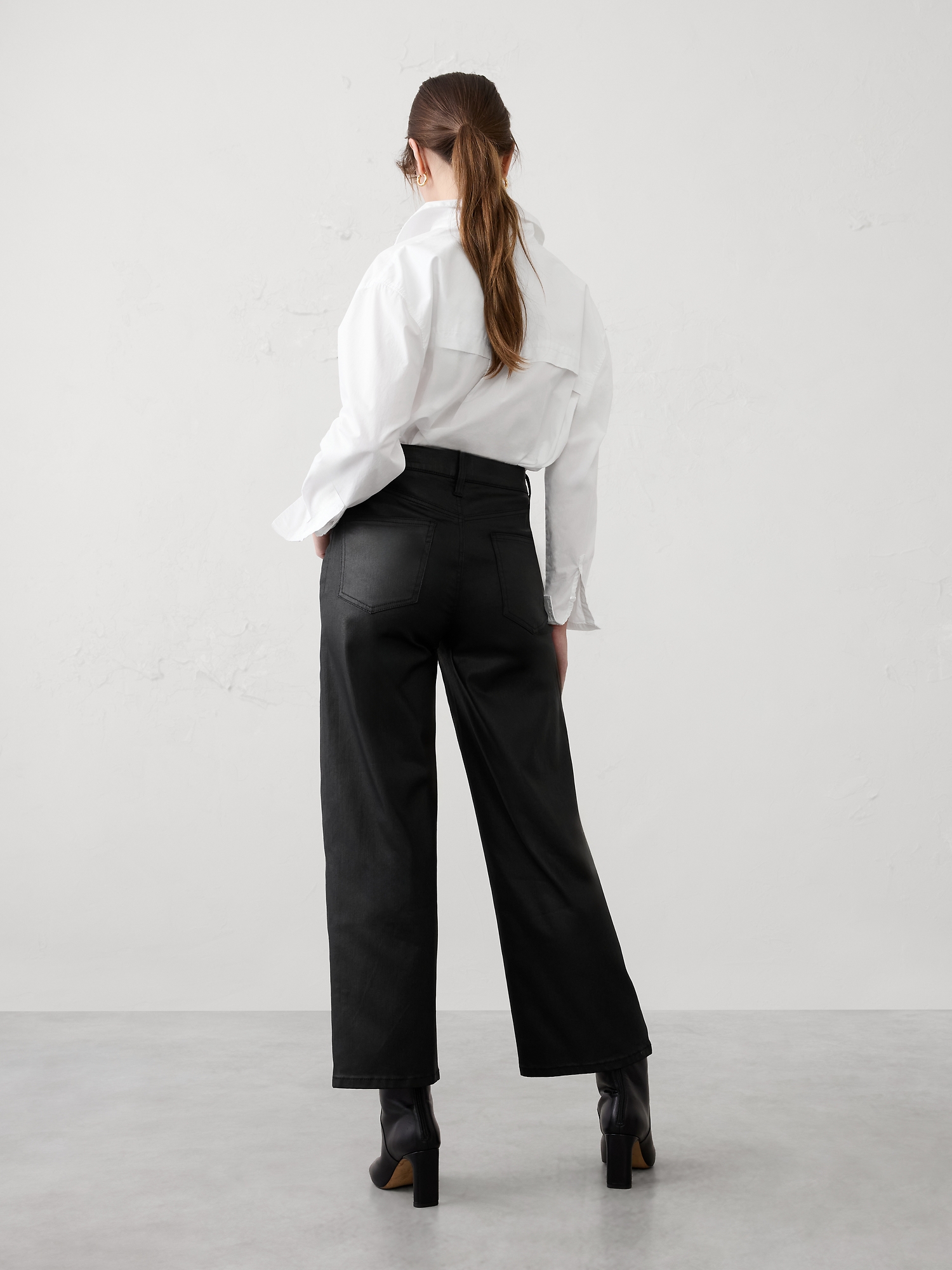 Image number 2 showing, Straight High-Rise Coated Jean