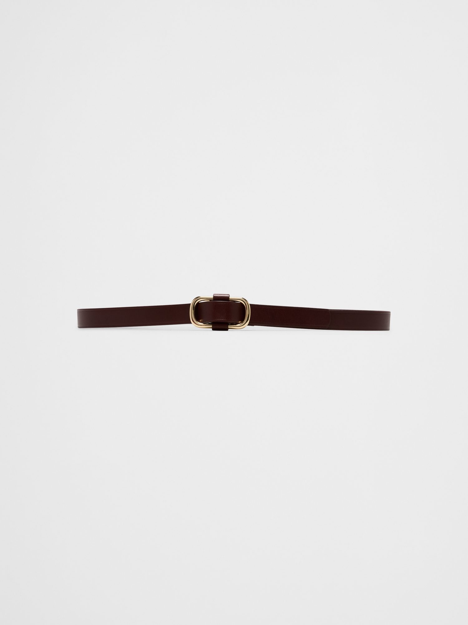 Image number 1 showing, Leather Square Buckle Slider Belt