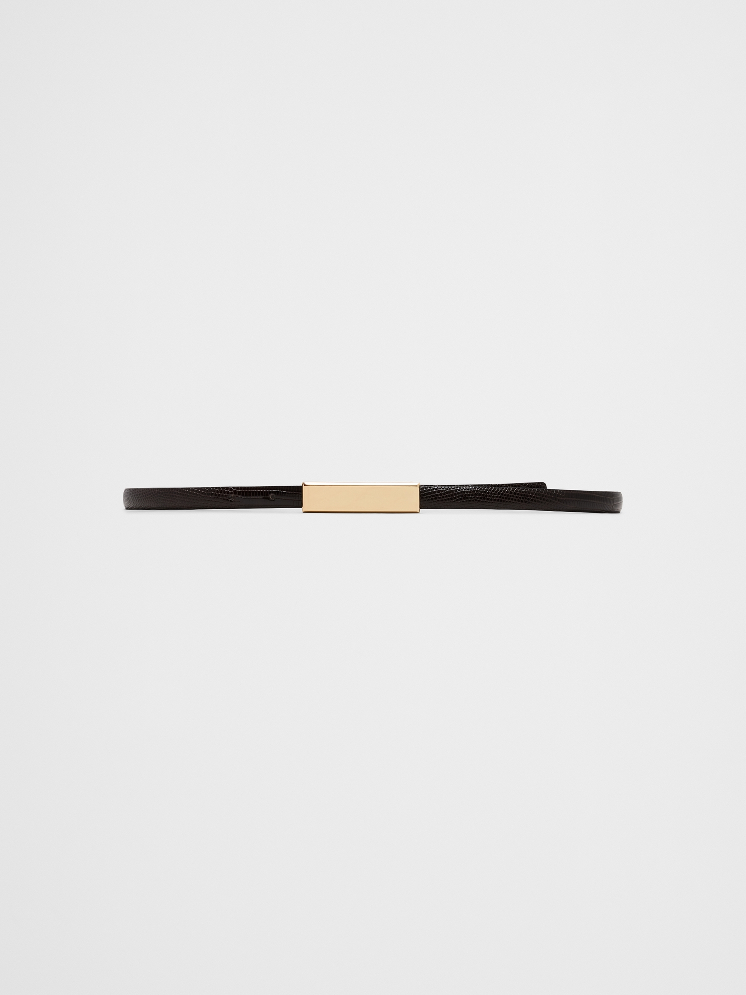 Leather Ultra Skinny Dress Belt - Chocolate Brown