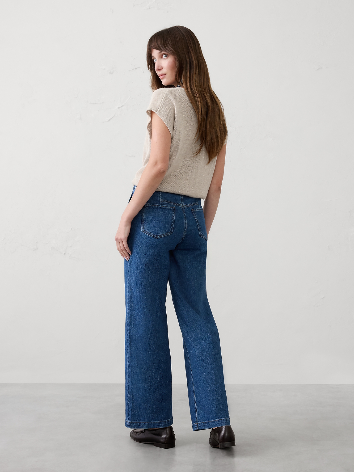 Image number 5 showing, WIDE-LEG HIGH-RISE UTILITY JEAN