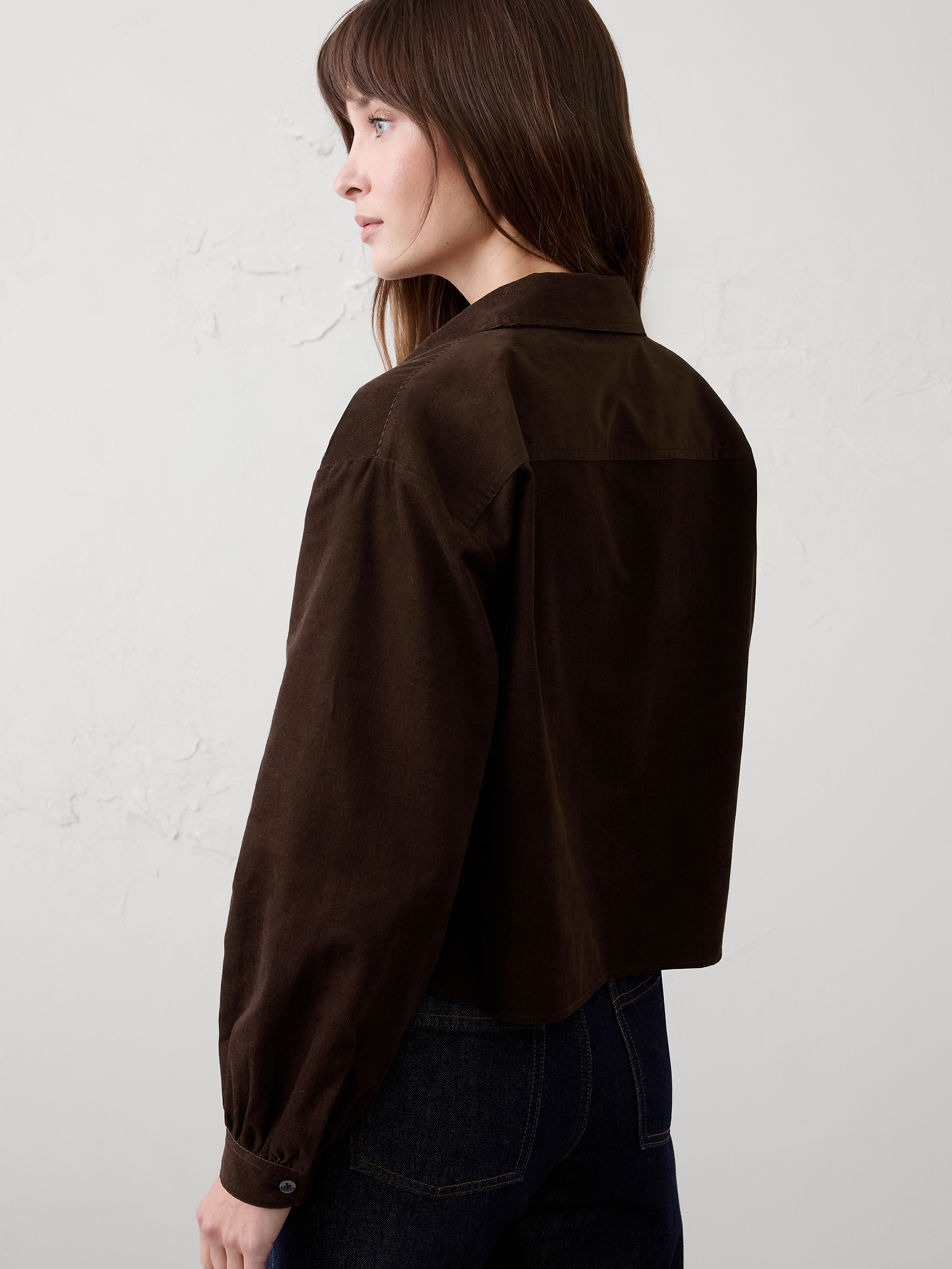 Image number 2 showing, CROPPED DOUBLE POCKET SHIRT