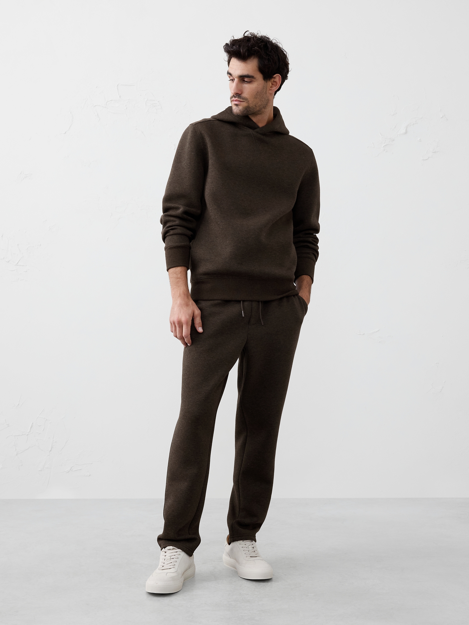PANTALON EN TRICOT SCUBA - Brun Chiné