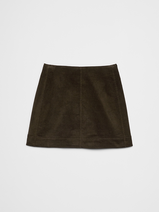 Corduroy Seamed Mini Skirt - Main Image