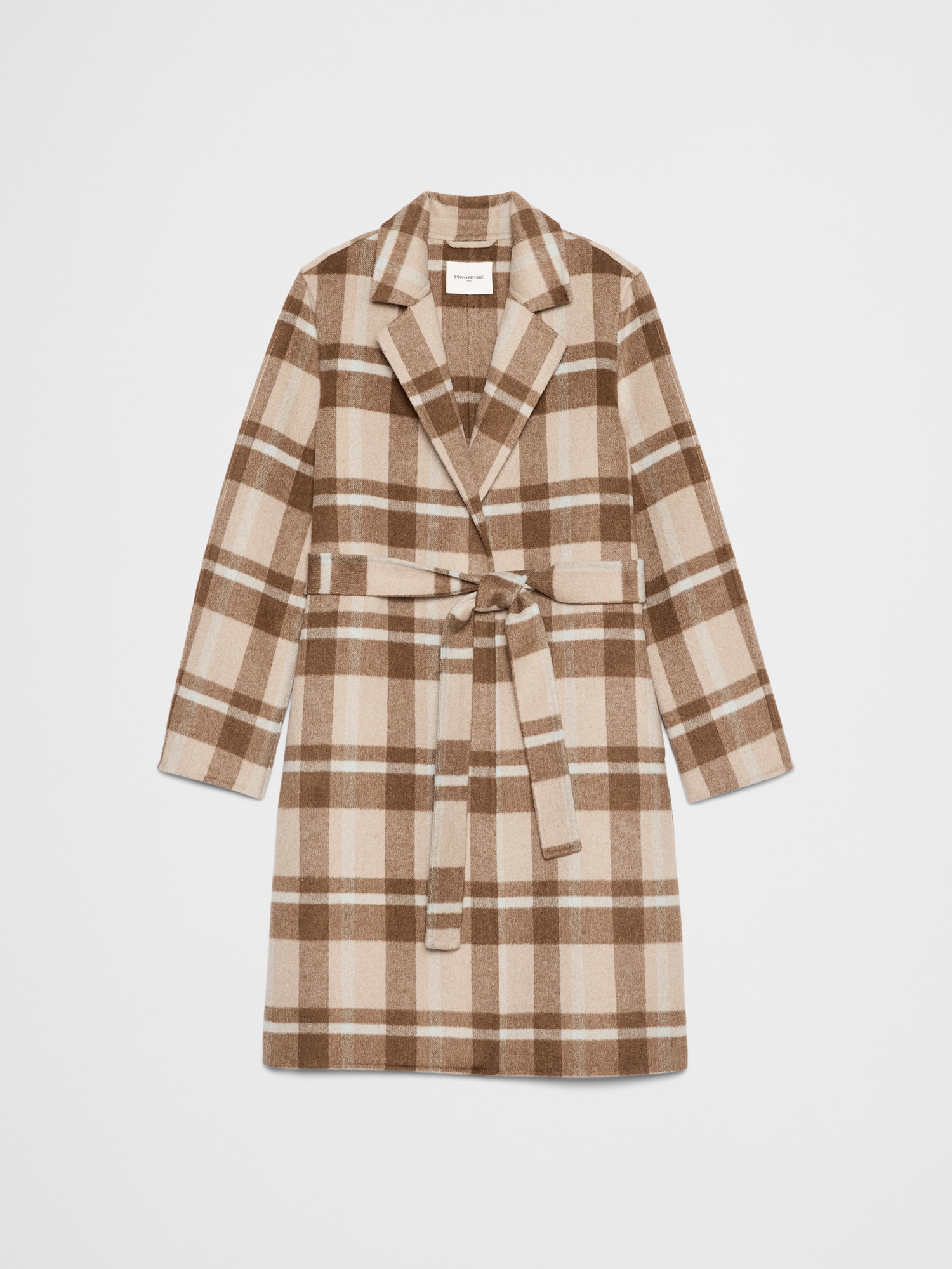 Image number 4 showing, DOUBLE FACE TIE-WAIST COAT