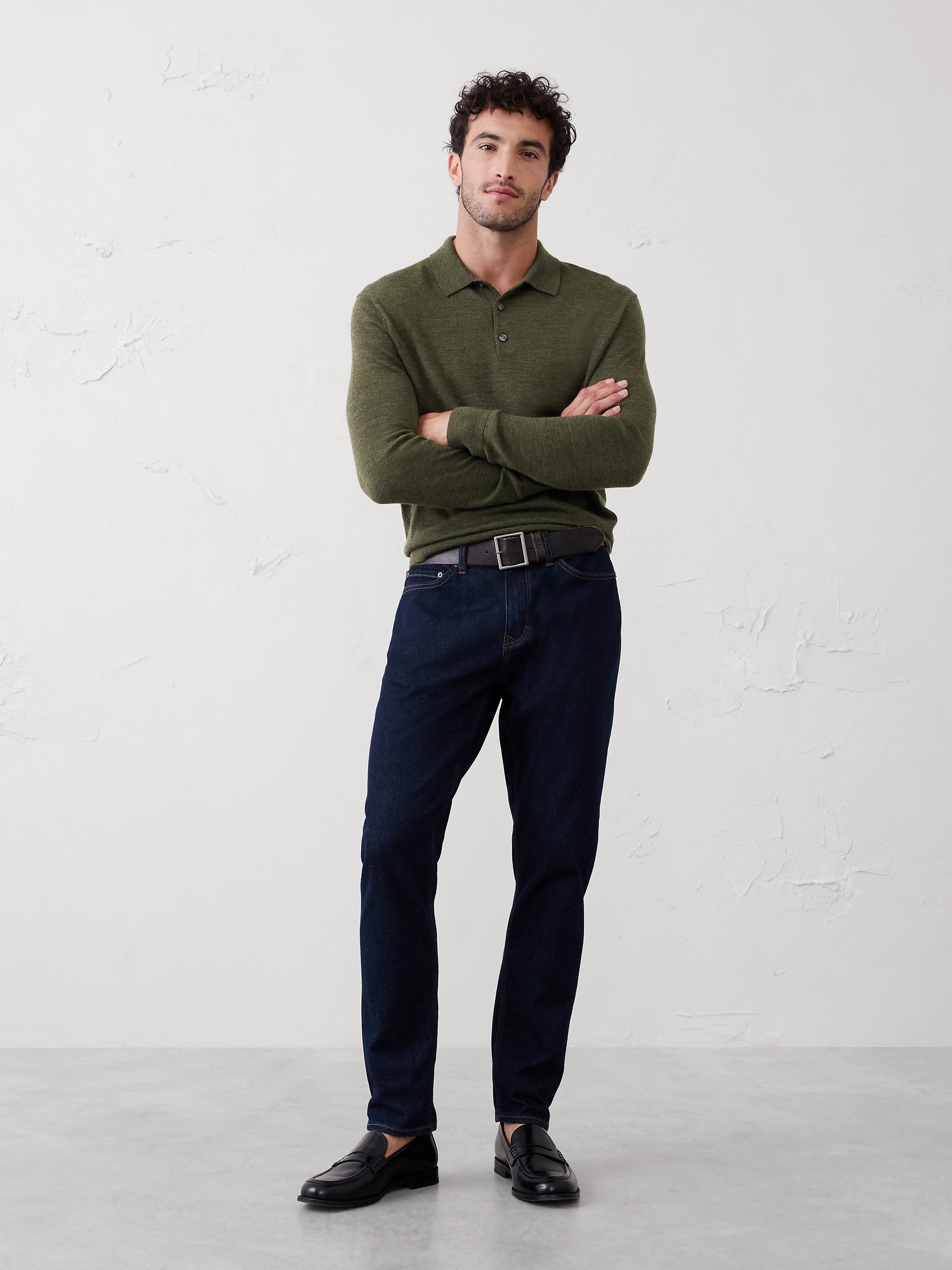 Image number 1 showing, MERINO WOOL POLO SWEATER