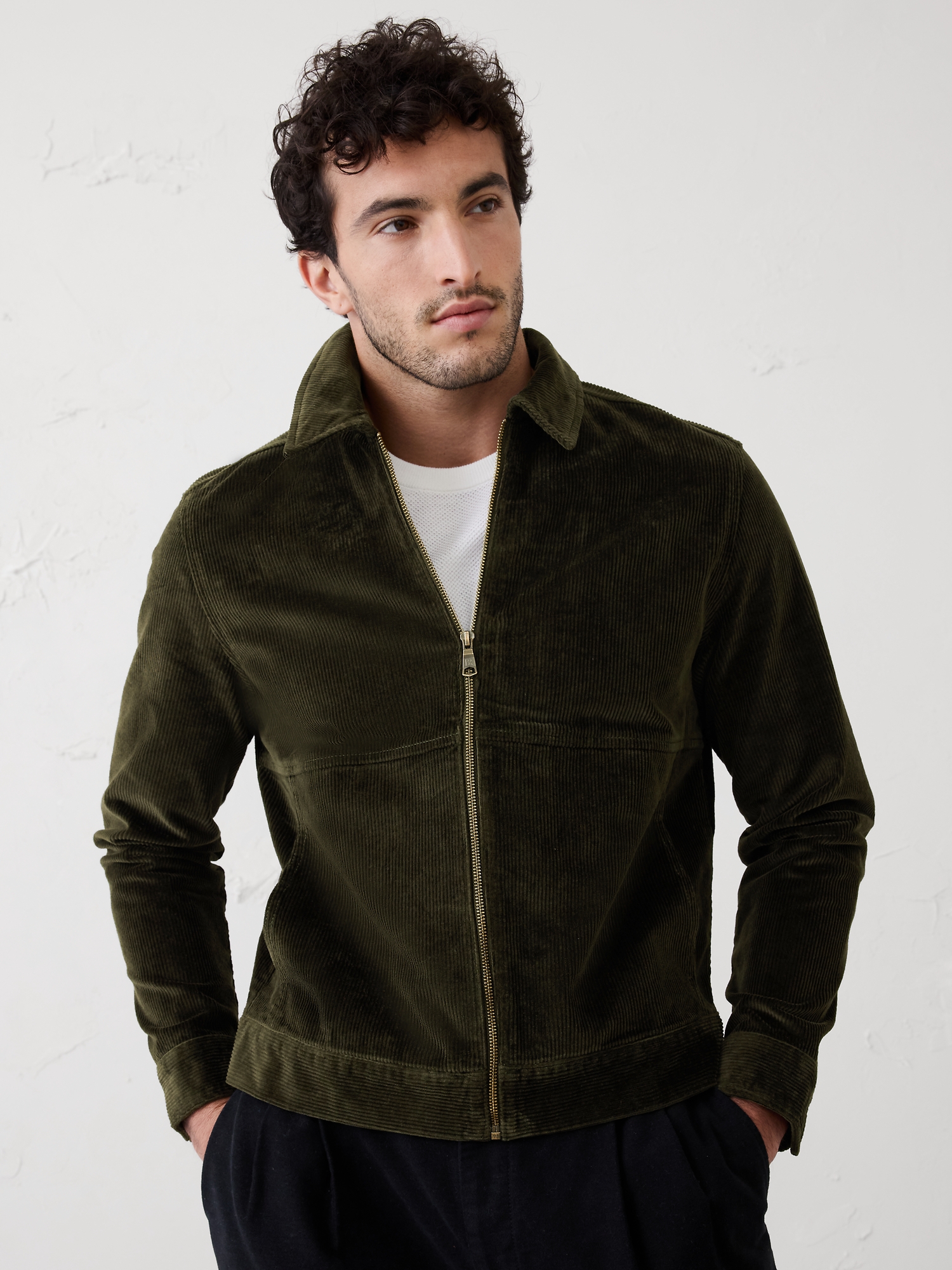 Image number 1 showing, CORDUROY HARRINGTON JACKET